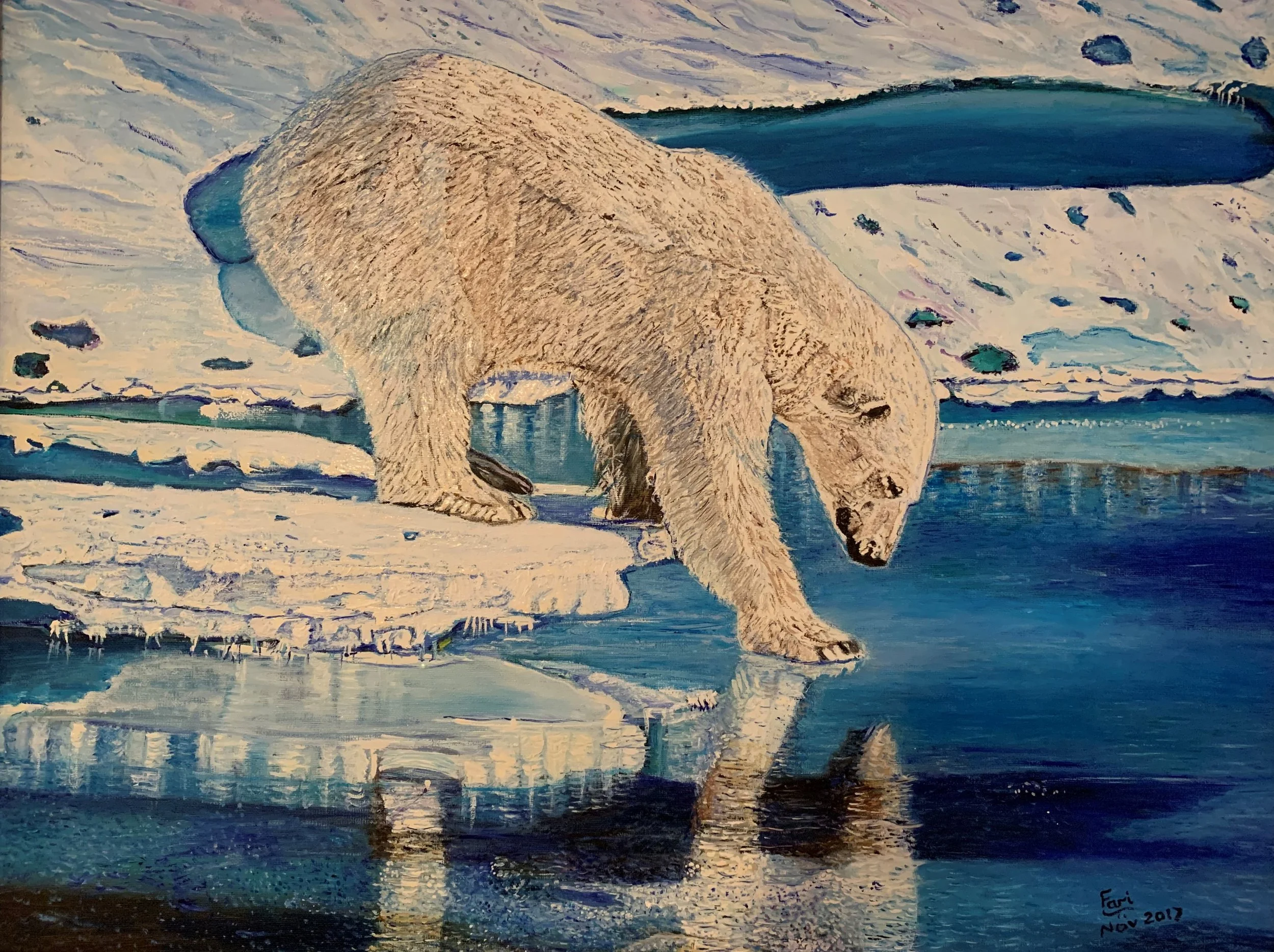 Polar Bear In Reflection, 2021