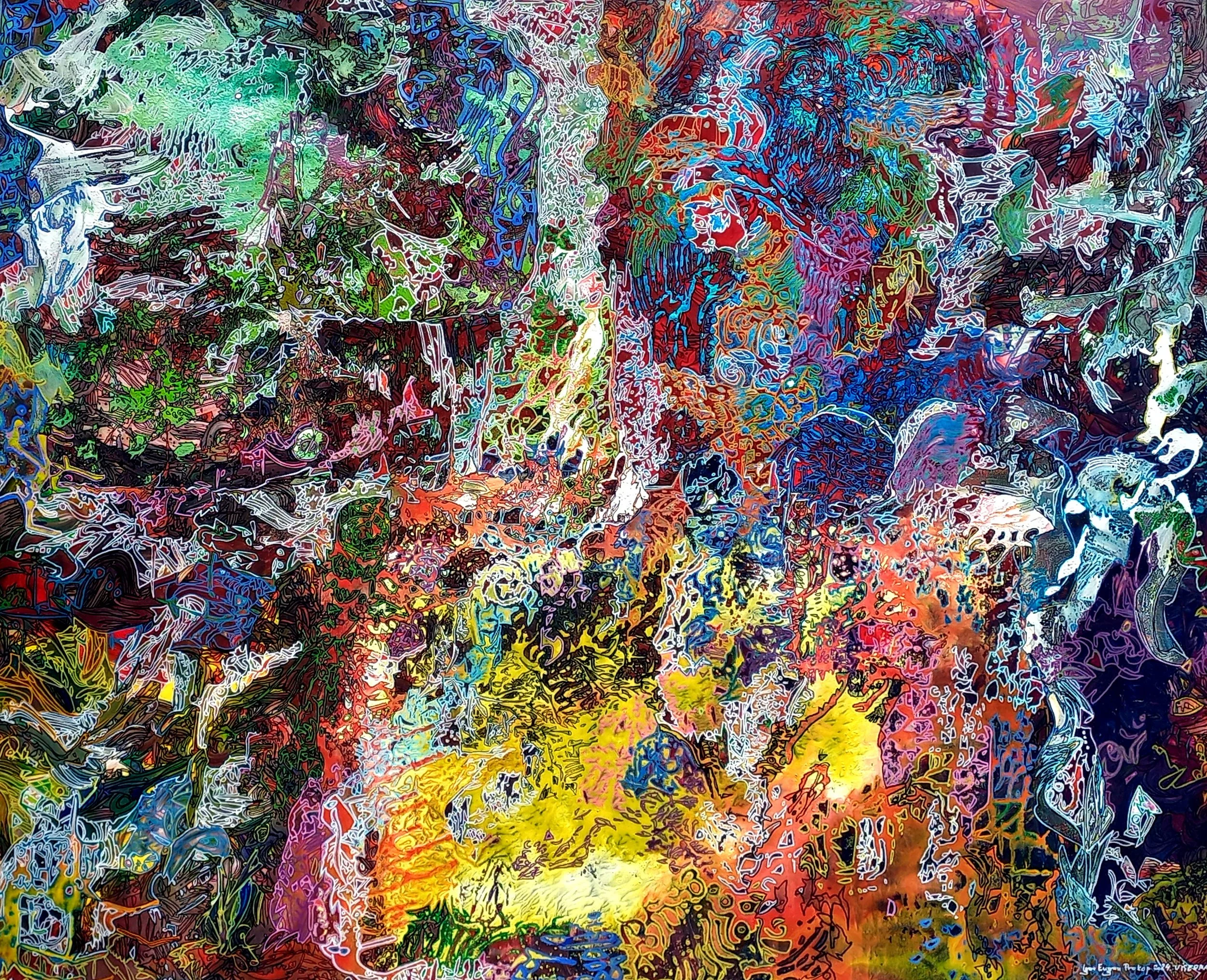 The Resurrection Of Nature.The Gates Of Hell Open, 2024. Acrylic on Canvas,  172 x 142 cm.