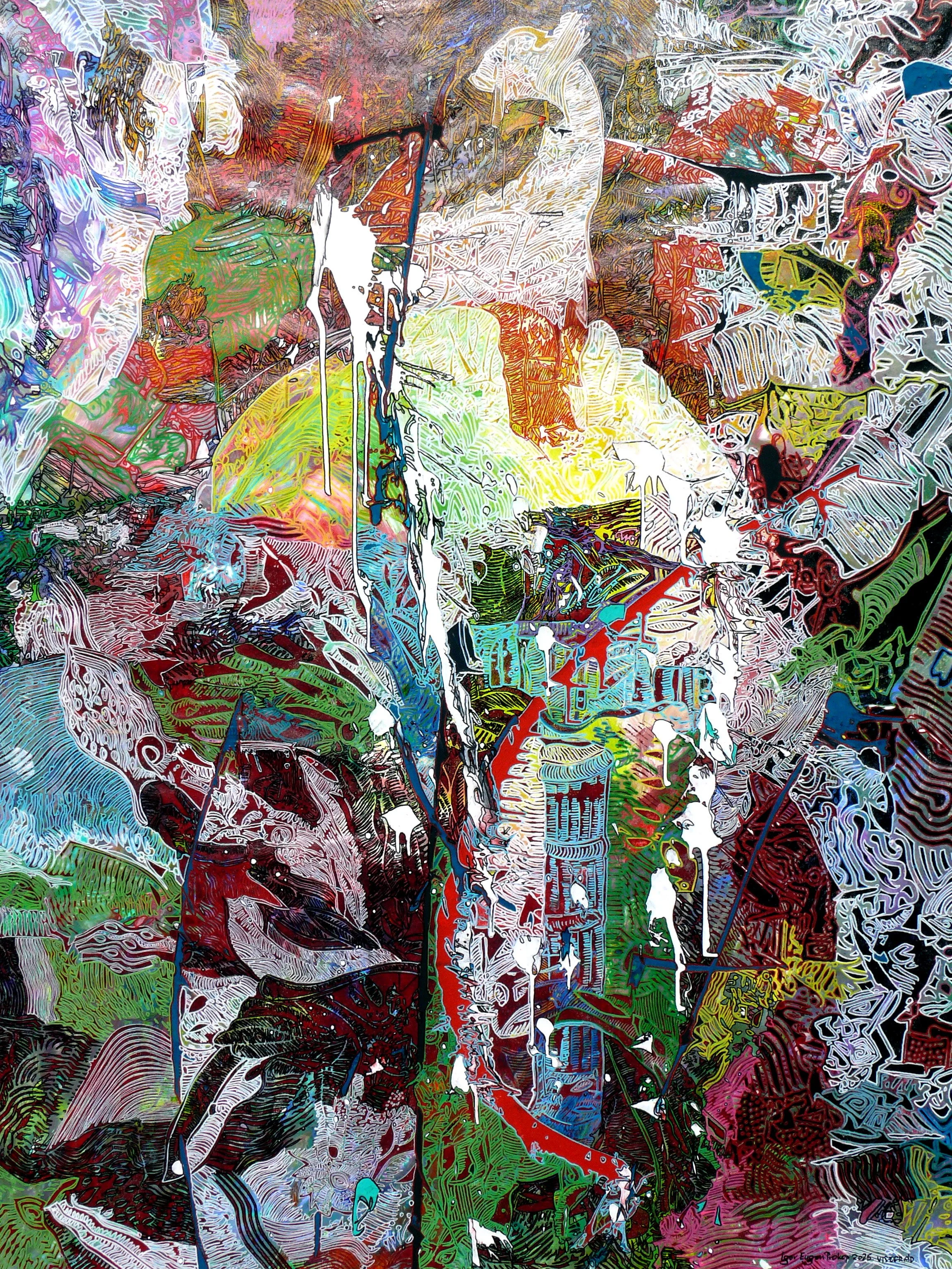 The Strange Relationship Between Civilization And Nature, 2025. Acrylic on Canvas,  114 x 147 cm.