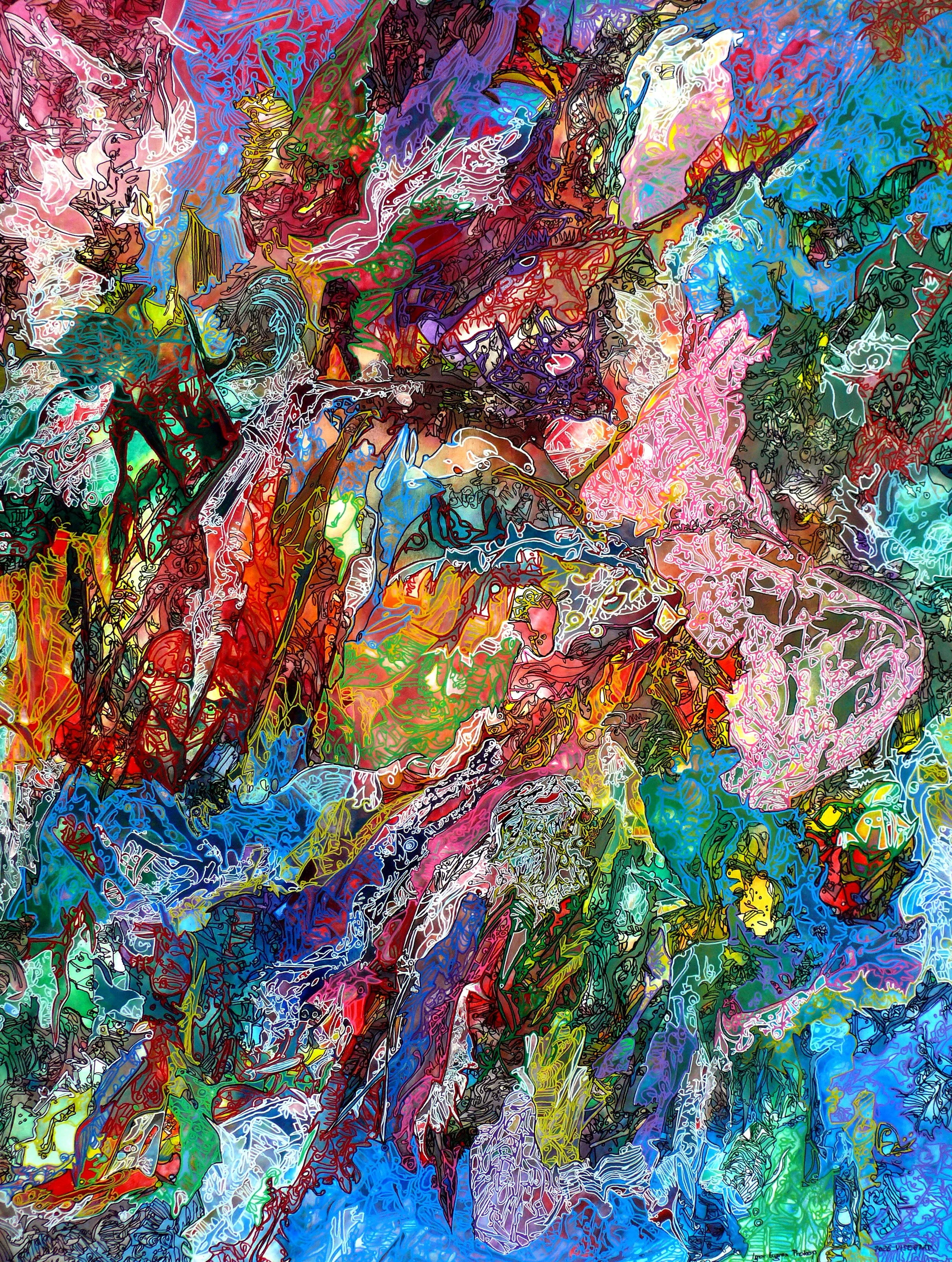 What Flows Through Us Becomes Memory, 2026. Acrylic on Canvas,  122 x 160 cm.