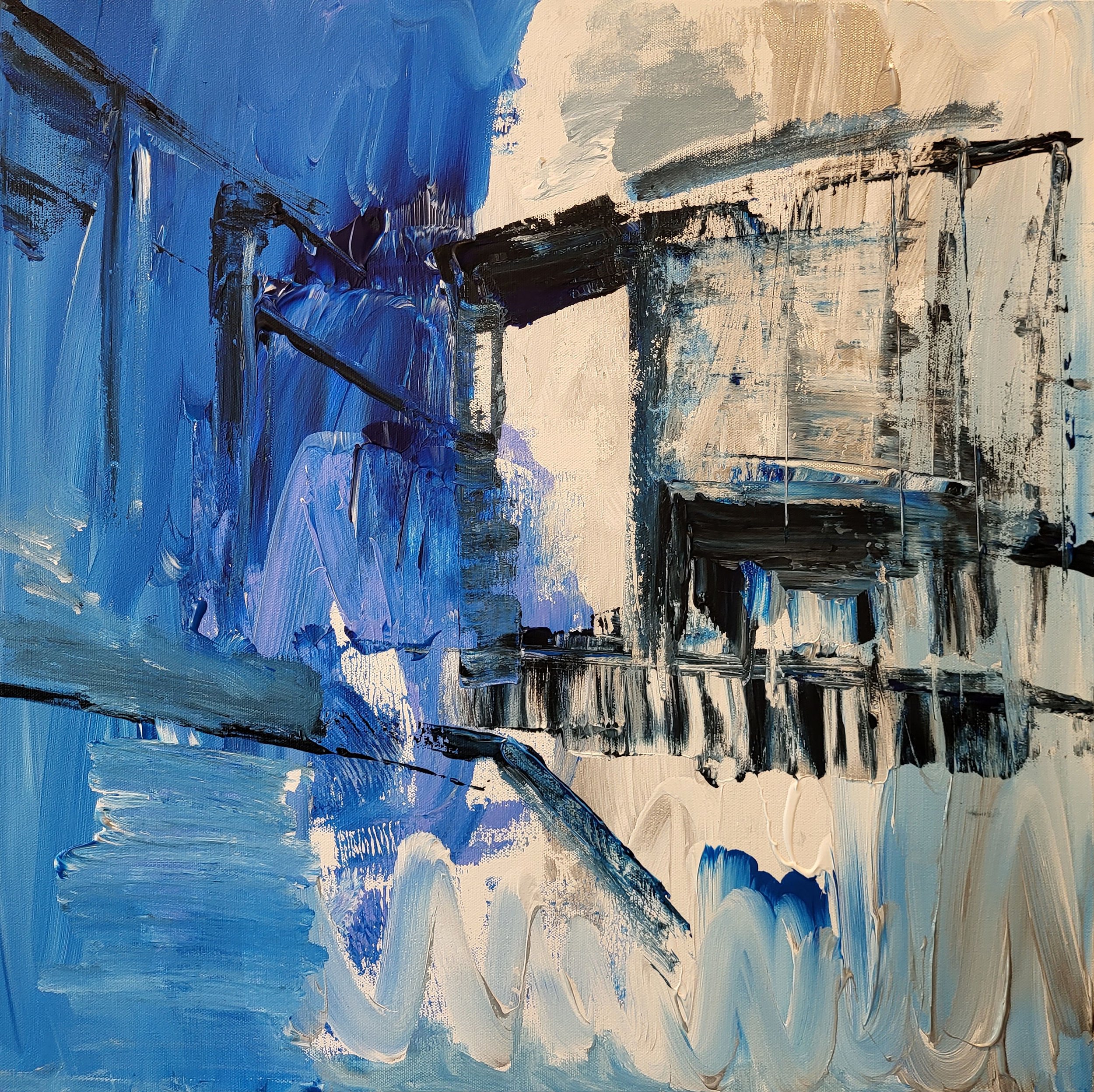 Broken Bridges, 2025, Acrylic on canvas, 60 x 60 cm