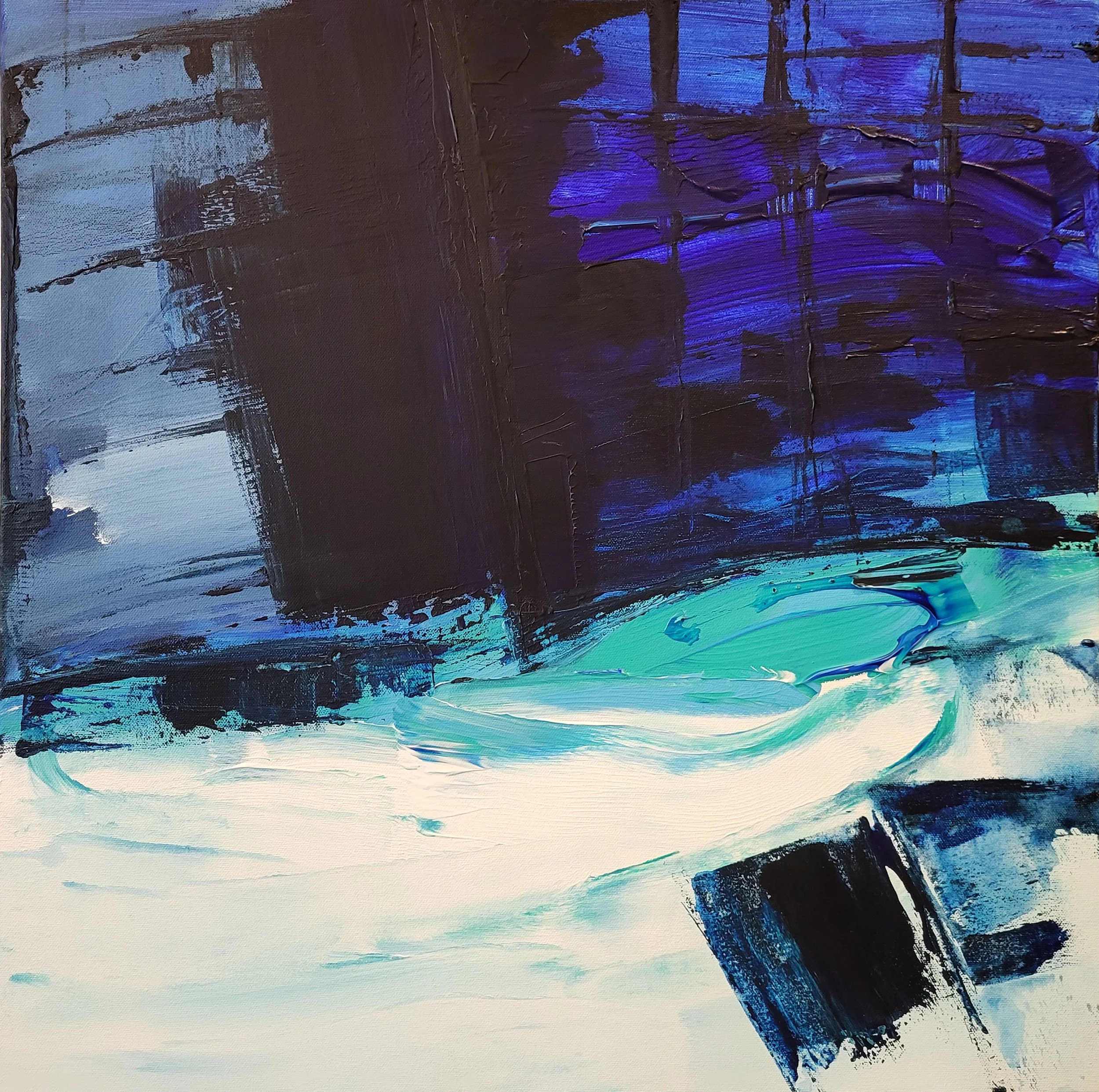 On the Edge, 2025, Acrylic on canvas, 60 x 60 cm