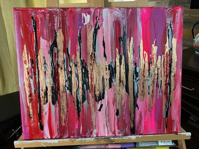 Crimson Echos 2024, Mixed Media/Acrylic Paint,  41 x 51 cm