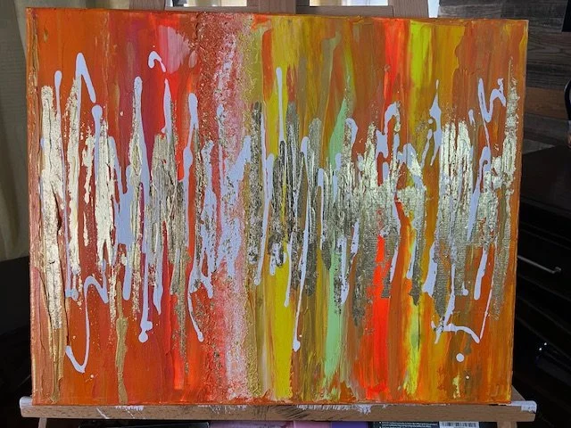 Sunburst Symphony, 2024,Mixed Media/Acrylic Paint, 41 x 51 cm