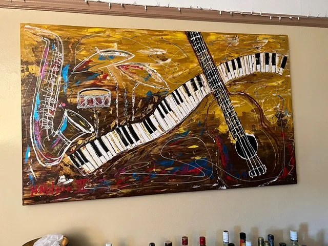 Play on Play On, 2023 Media/Acrylic Paint, 92 x 153 cm