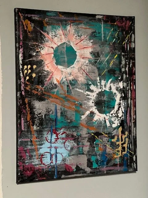 Two Living Worlds, 2021 Mixed Media/Acrylic Paint, 41 x 51 cm