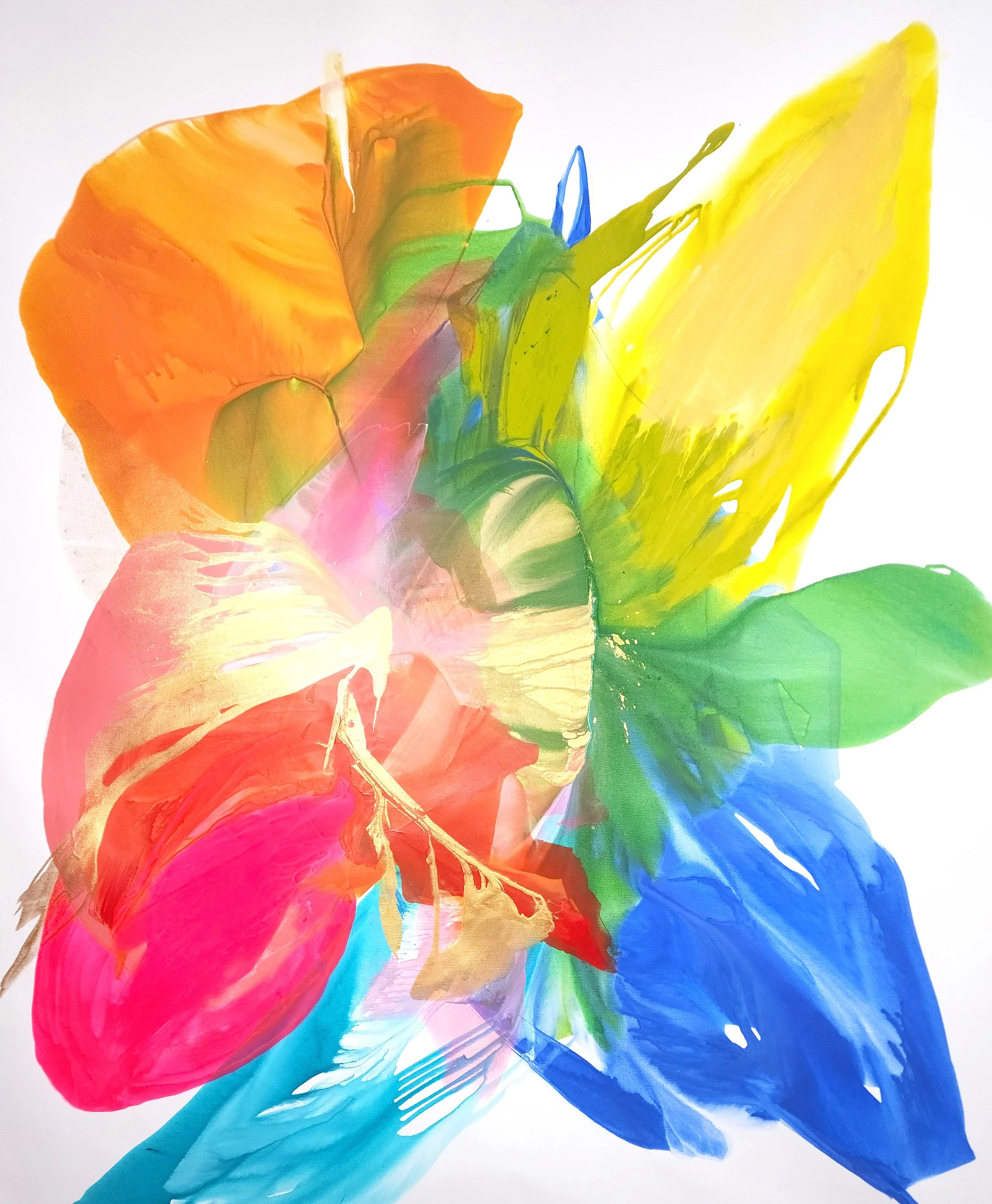 Aspects of Love, 2024. Acrylic with gold on canvas, 142.32 x 127 cm.