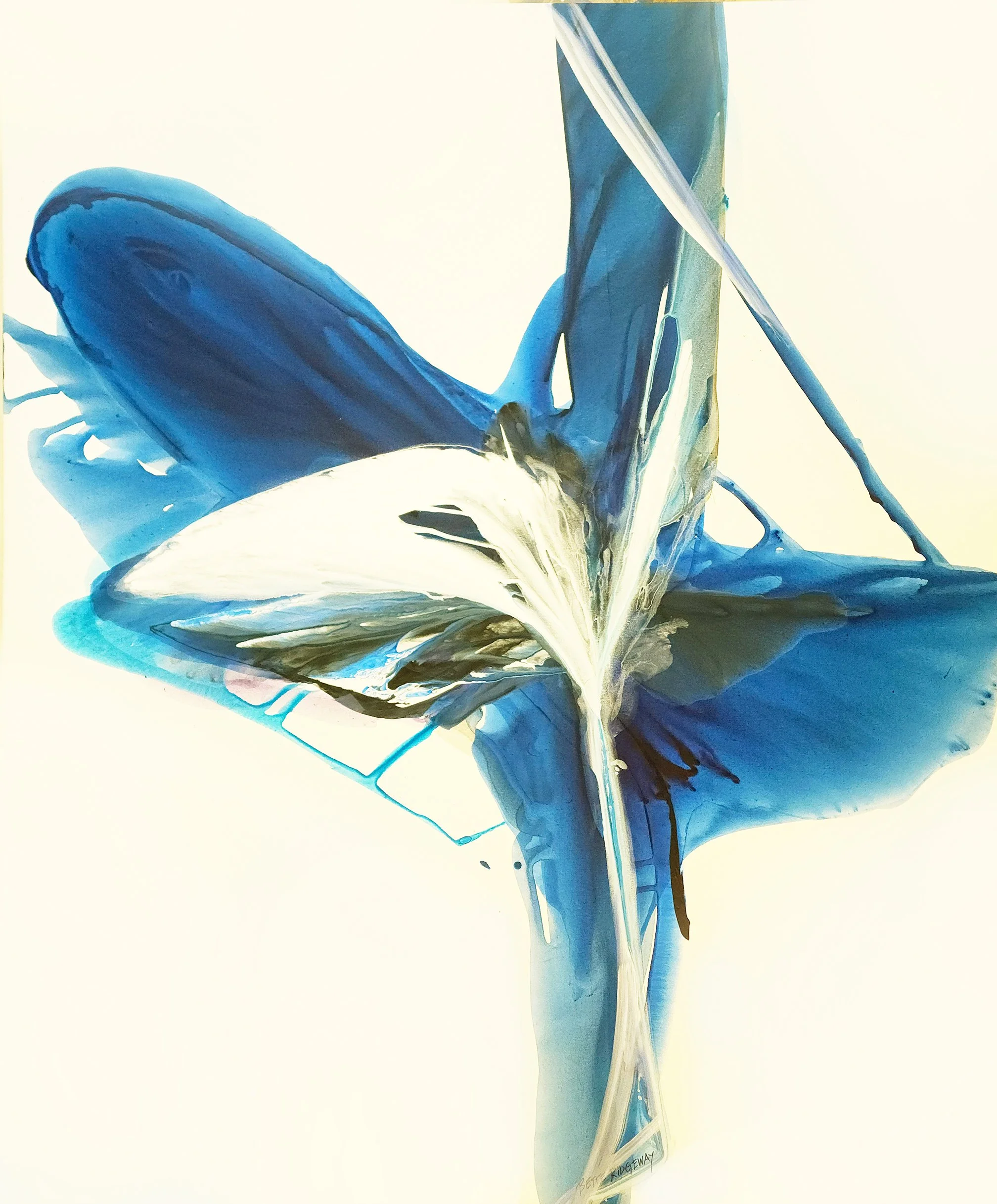 Pas de Deux, 2022. Acrylic with bronze, copper and gold on acrylic, 167.64 x 152.4 cm.