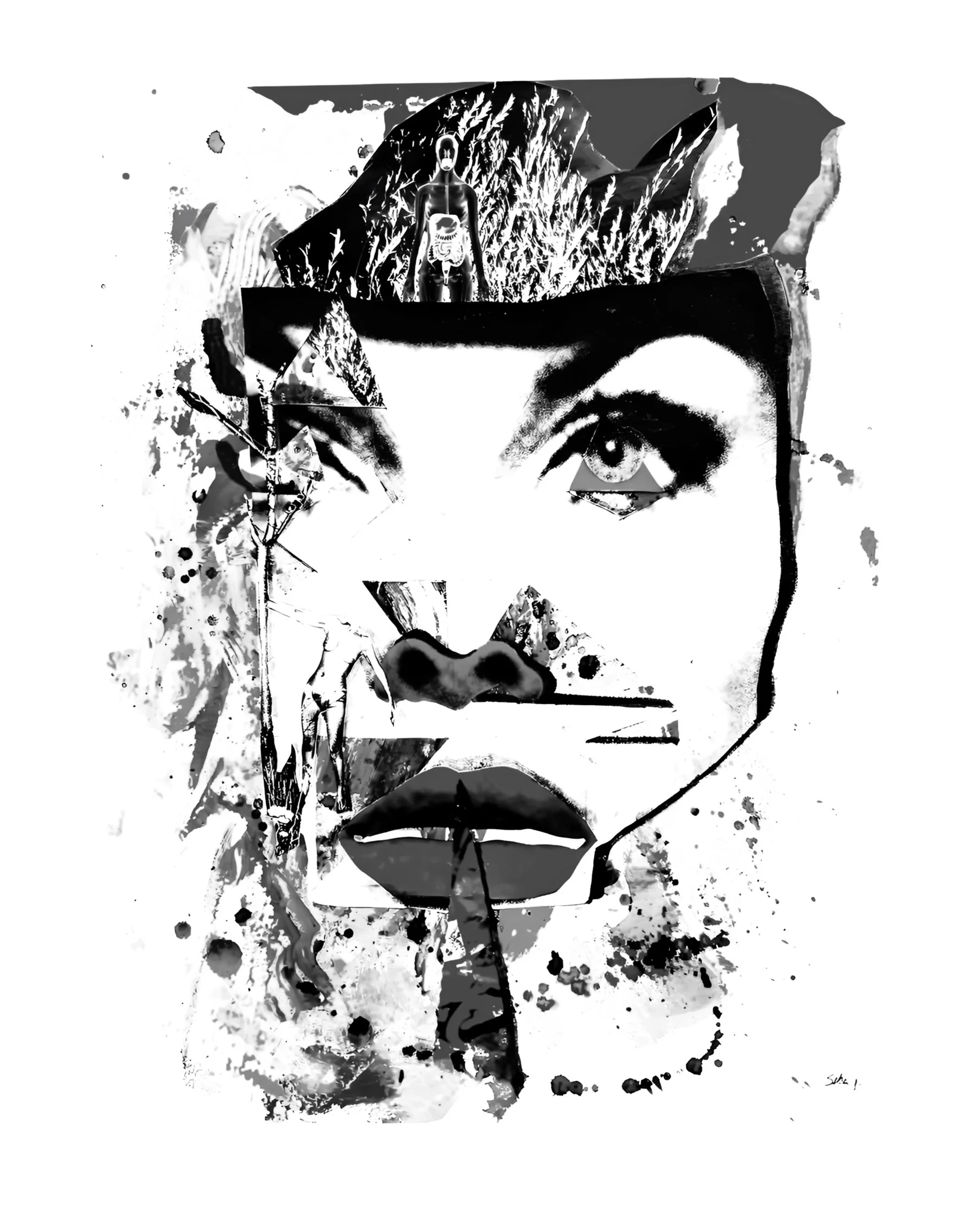 Woman with an edge #1.0, 2018, mixedmedia on paper. 40x30