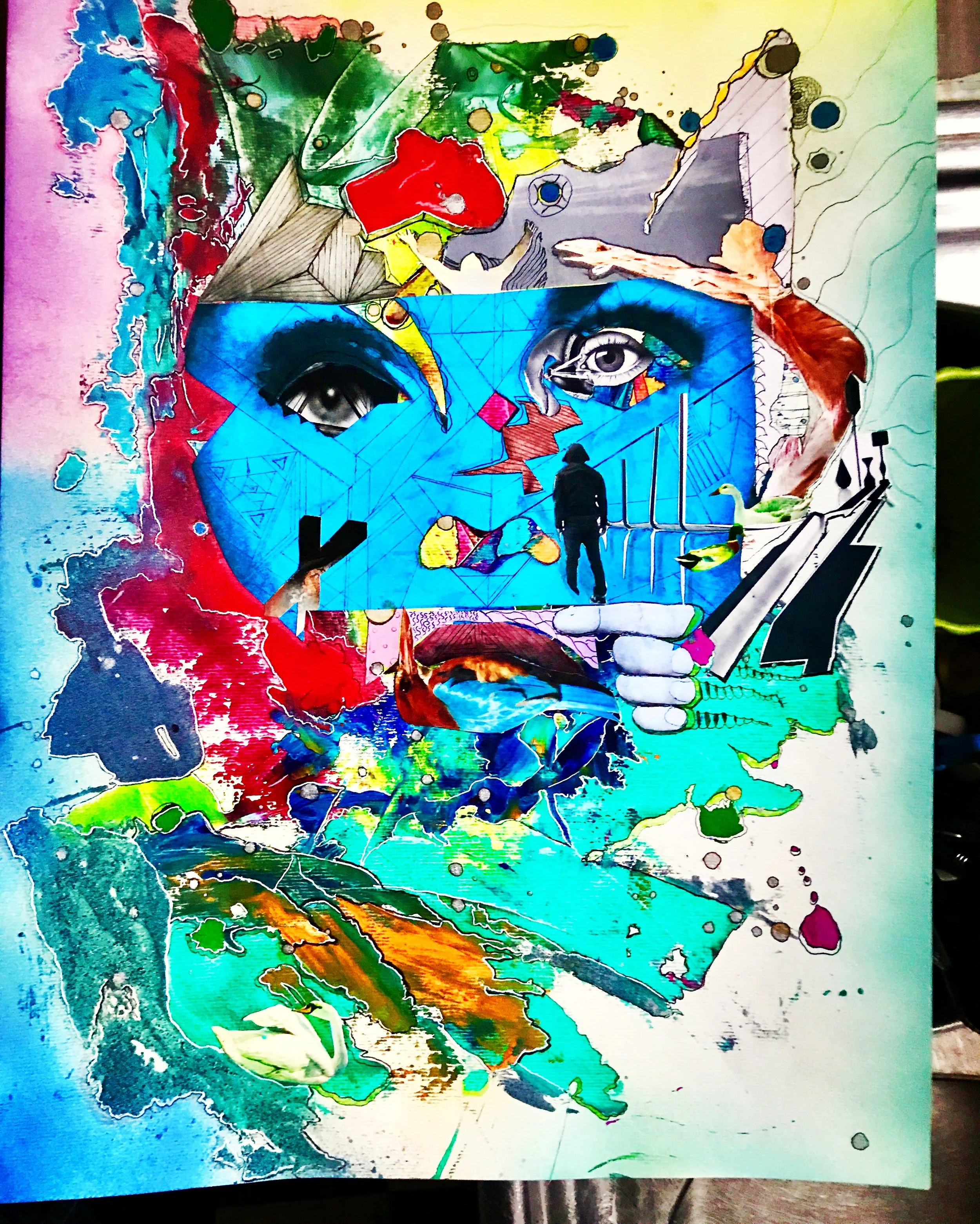 Woman with an edge #3.0, 2018 mixed media on paper 40x60