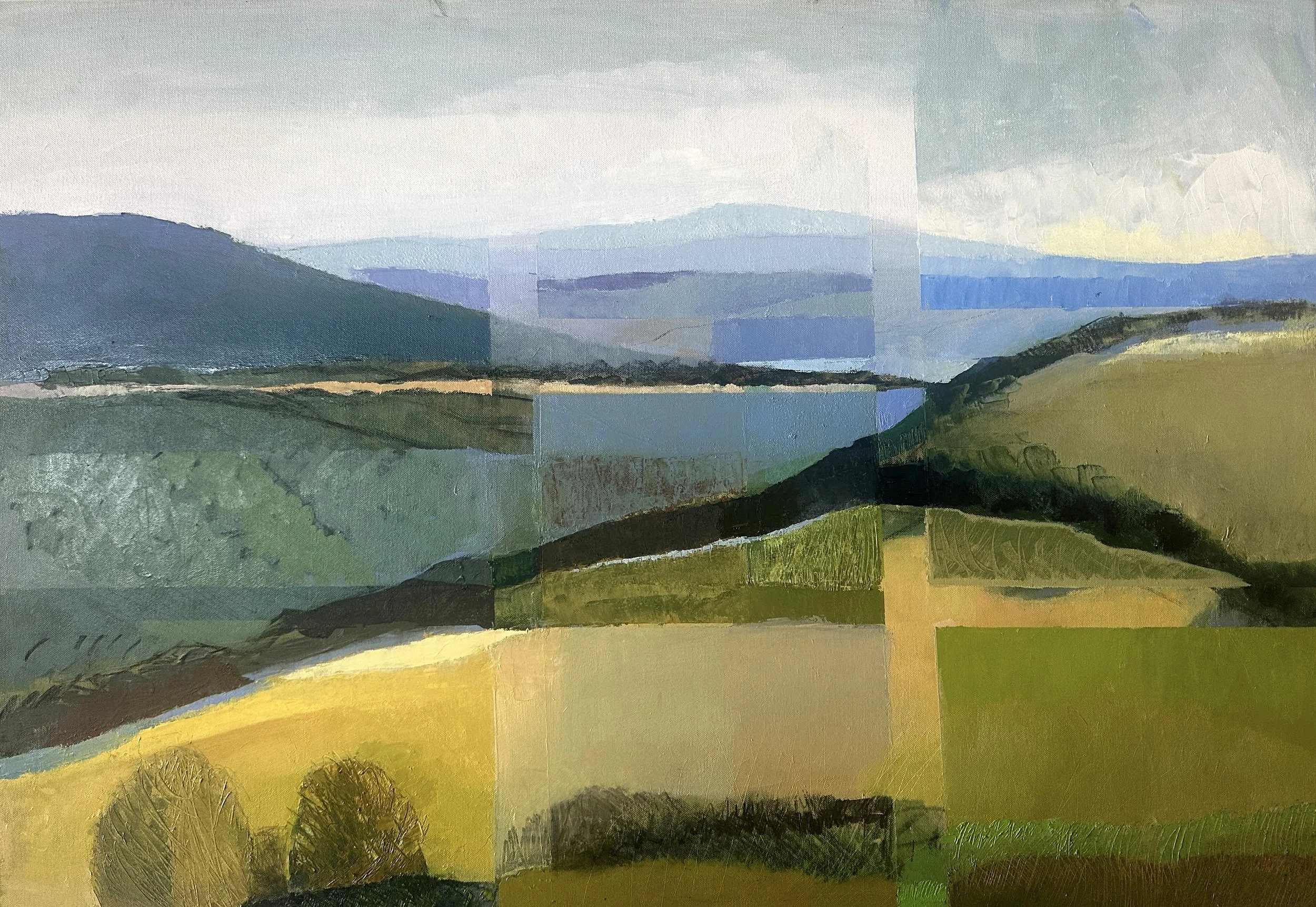 Sliced land, 2025, oil on canvas, 60 x90 cm