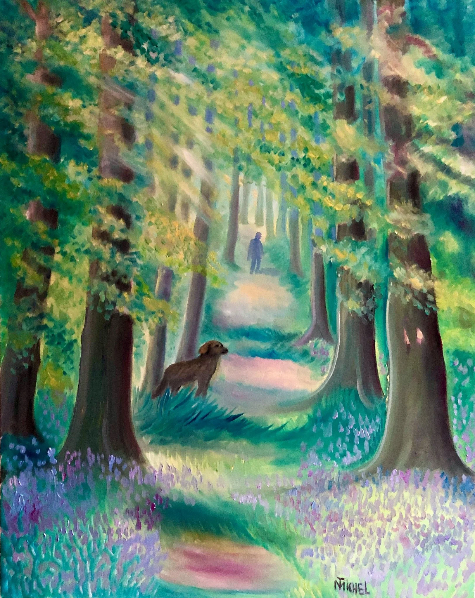 In Wald.Öl auf Leinwand 80/100.