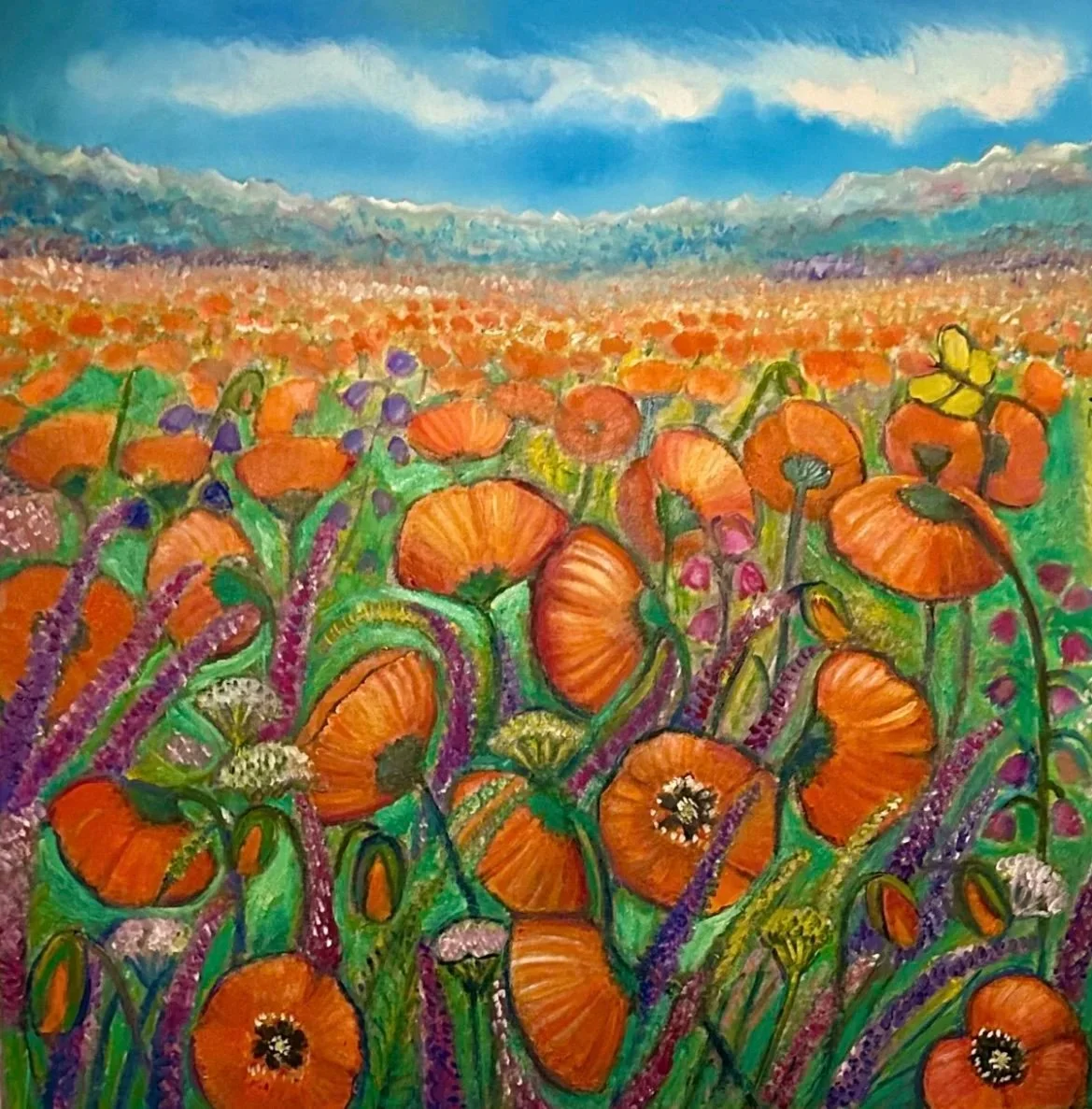 Mohnblumen. 2023. Öl auf LW100/100.