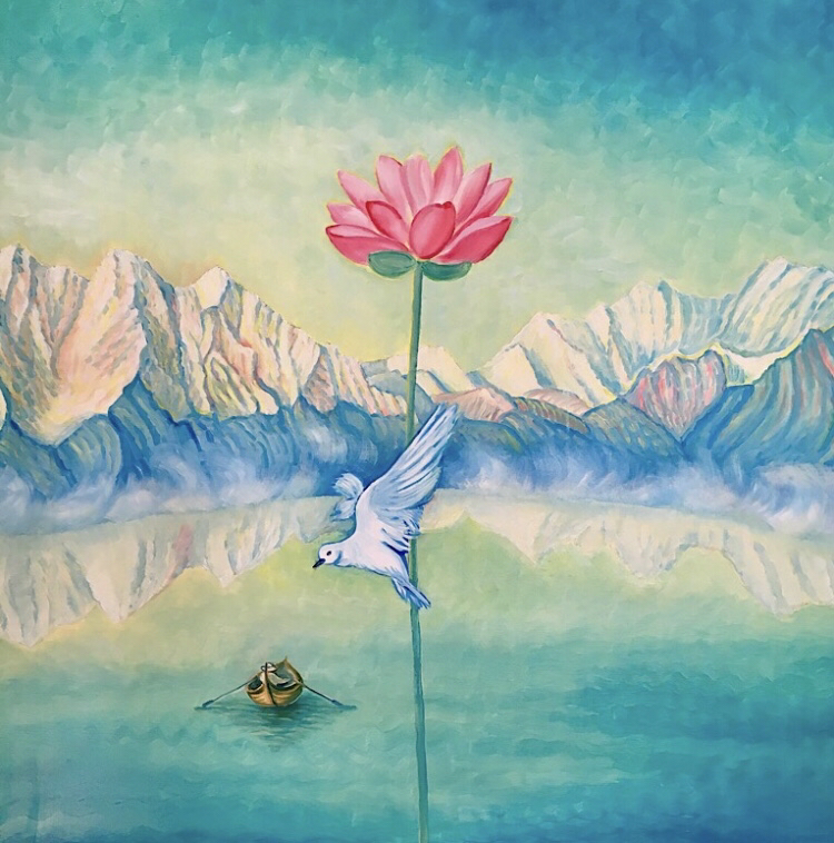 Heilige Botschaft. Ölbild 100/100.