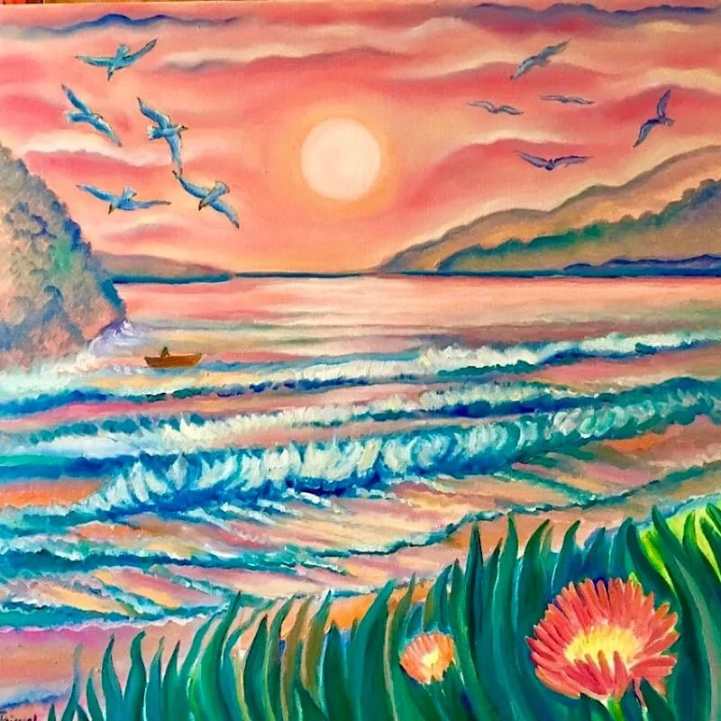 Rose Sonnenuntergang. 80/80.