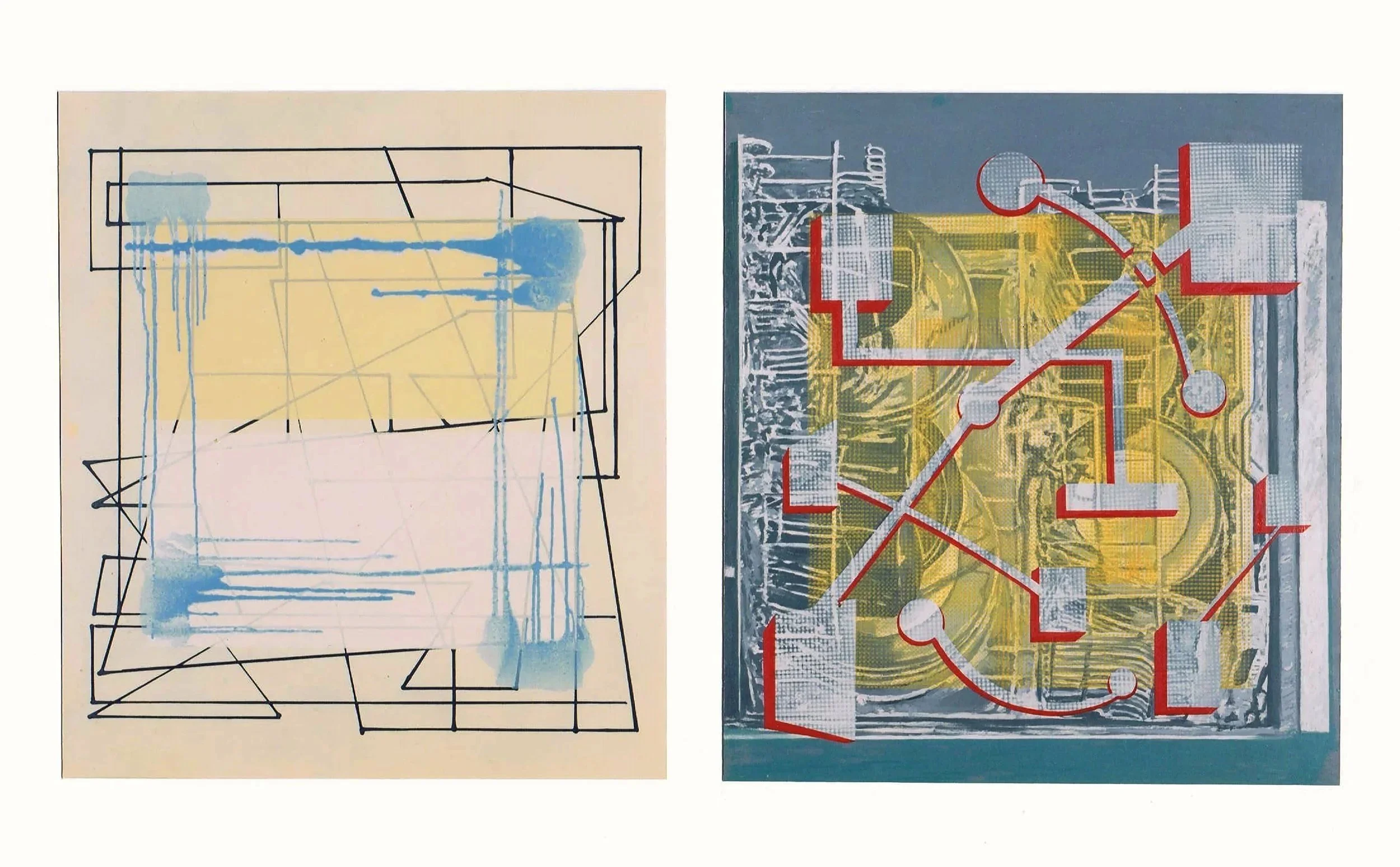 Netwerken 4, 1996, diptych, oil/canvas, 2 x 75 x 60 cm