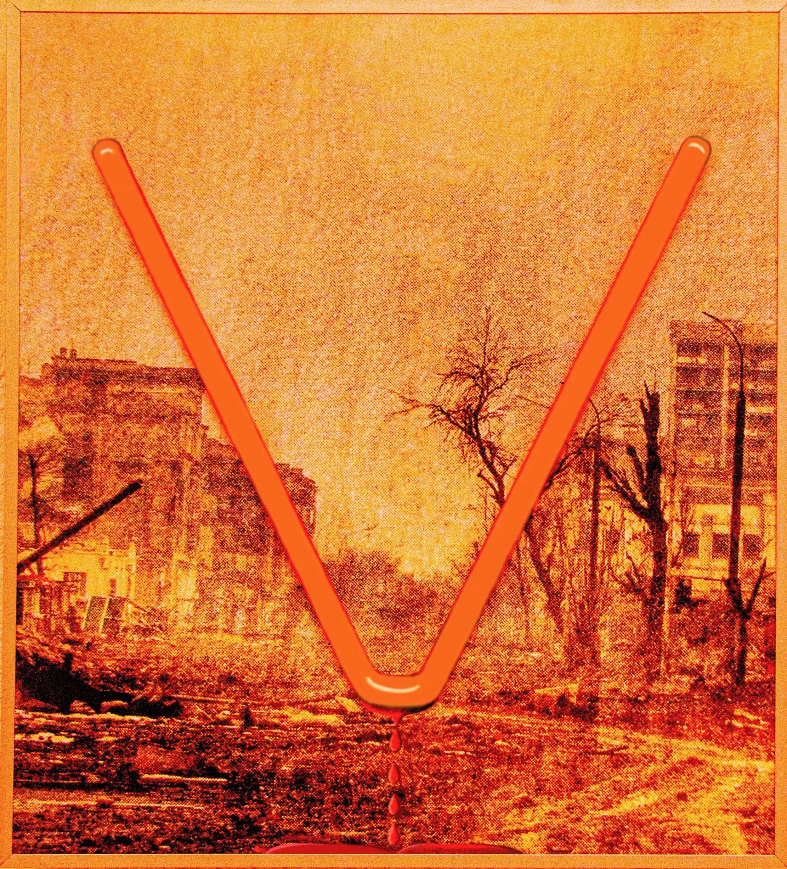 V-Sign, 2002 (first realization) Mixed Media/Neon, 58 x 63 x 12 cmia