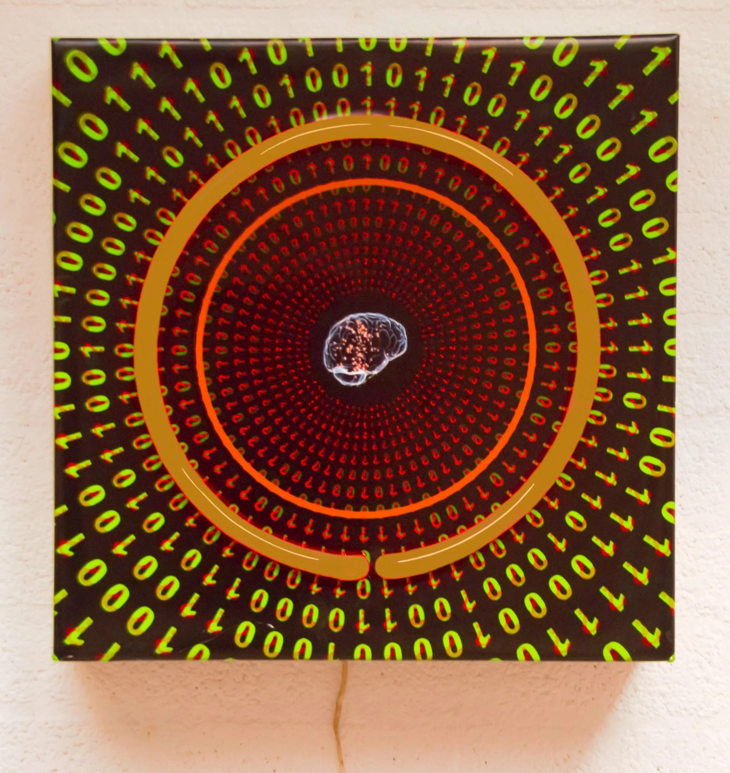 Information Paradox, 2019, Mixed Media/Neon, 57 x 58 x 15 cm