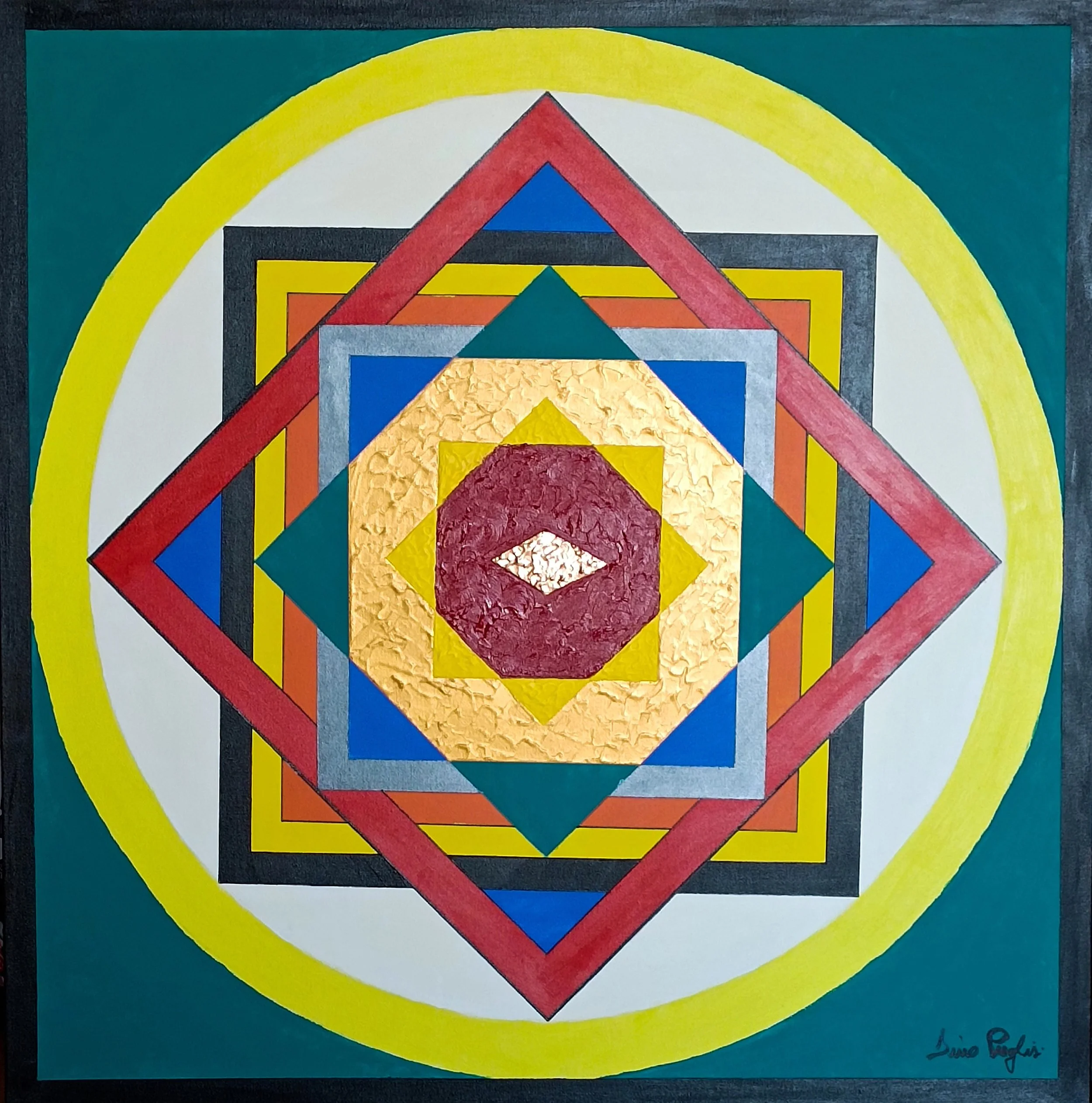 Centro di gravita -  acrilico su tela70x70x4