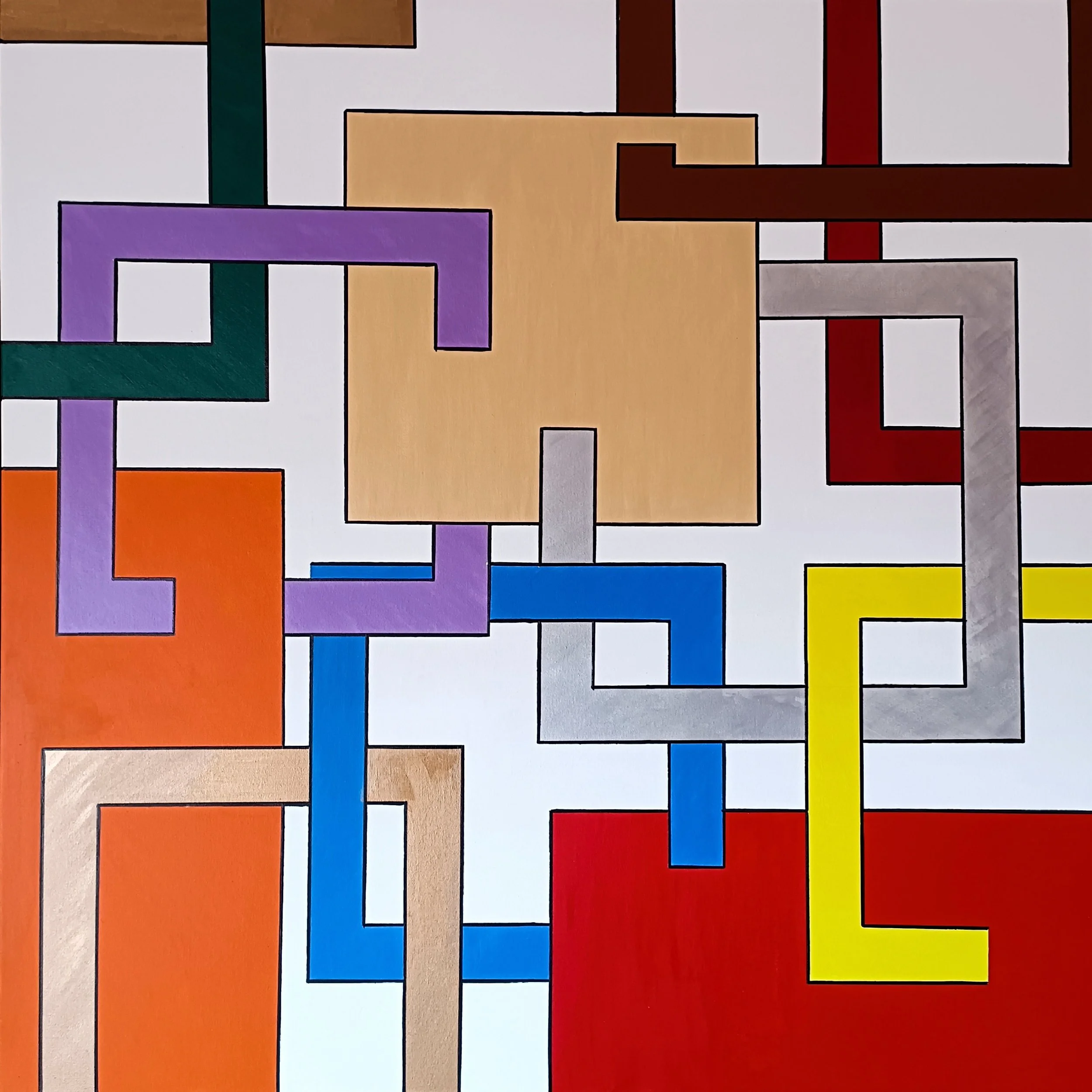 Astratto geometrico 6 - acrilico su tela 80x80 cm