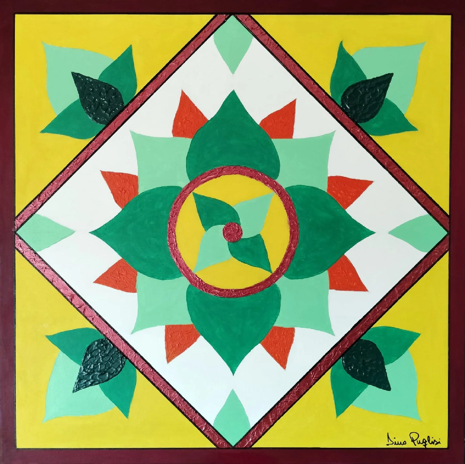 Fantasia Floreale - acrilico su tela 60x60x3 cm