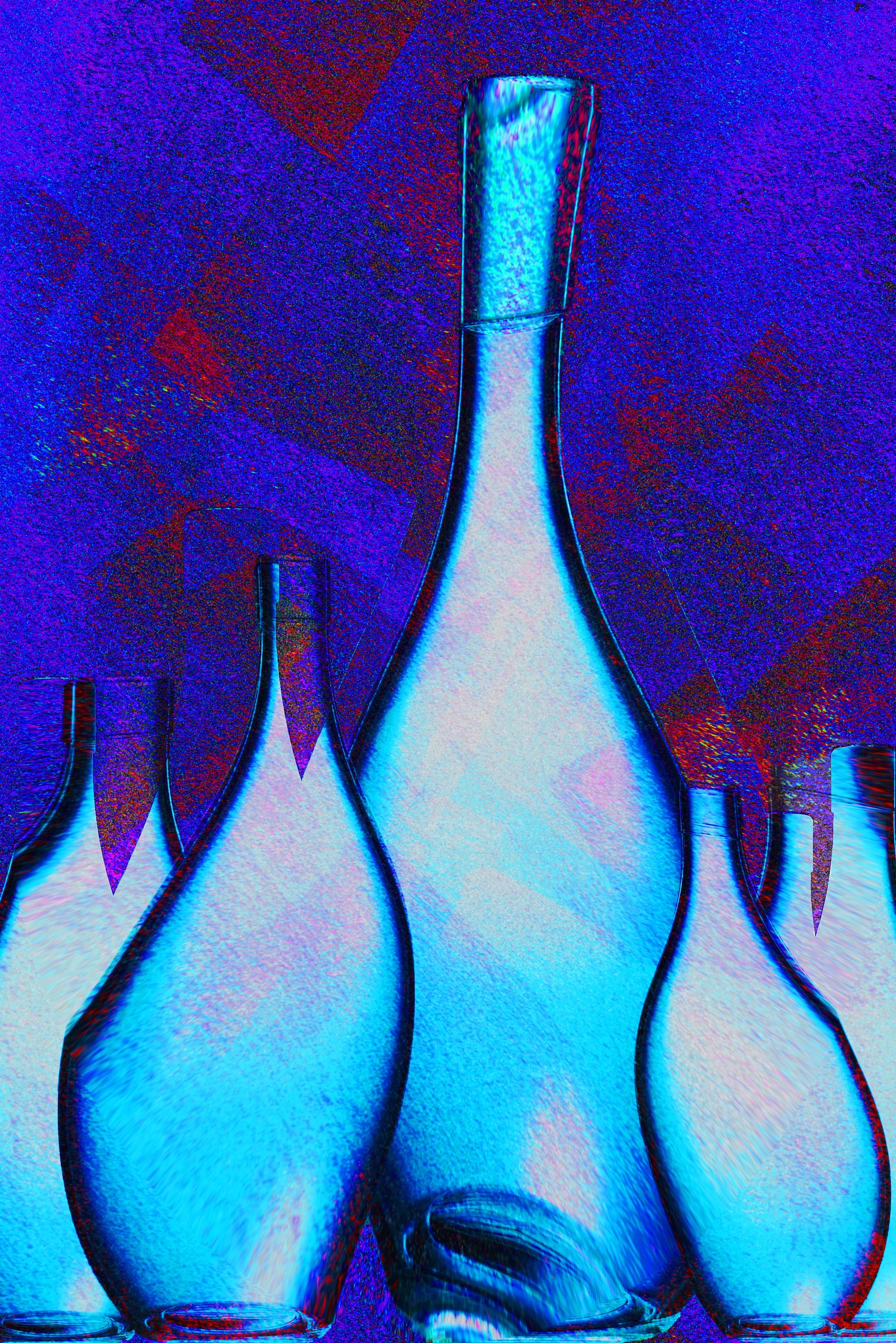 Bottles, 2025, Photopainting, 75 x 50 cm
