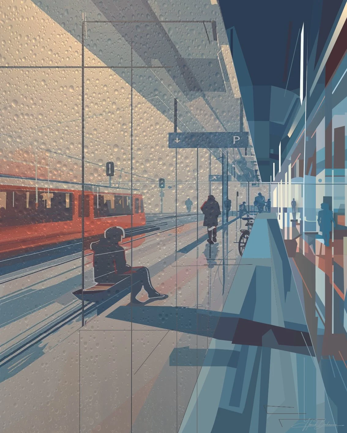 The train Station, 2025, digital collage printed as a poster, 40 cm x 50 cm