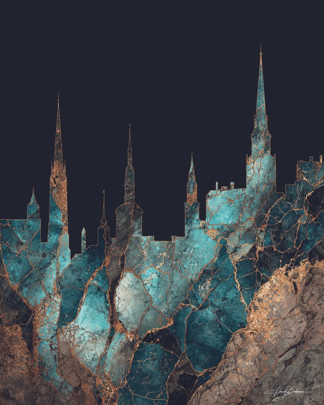 The old city, 2025, , digital collage printed as a poster, 40 cm x 50 cm