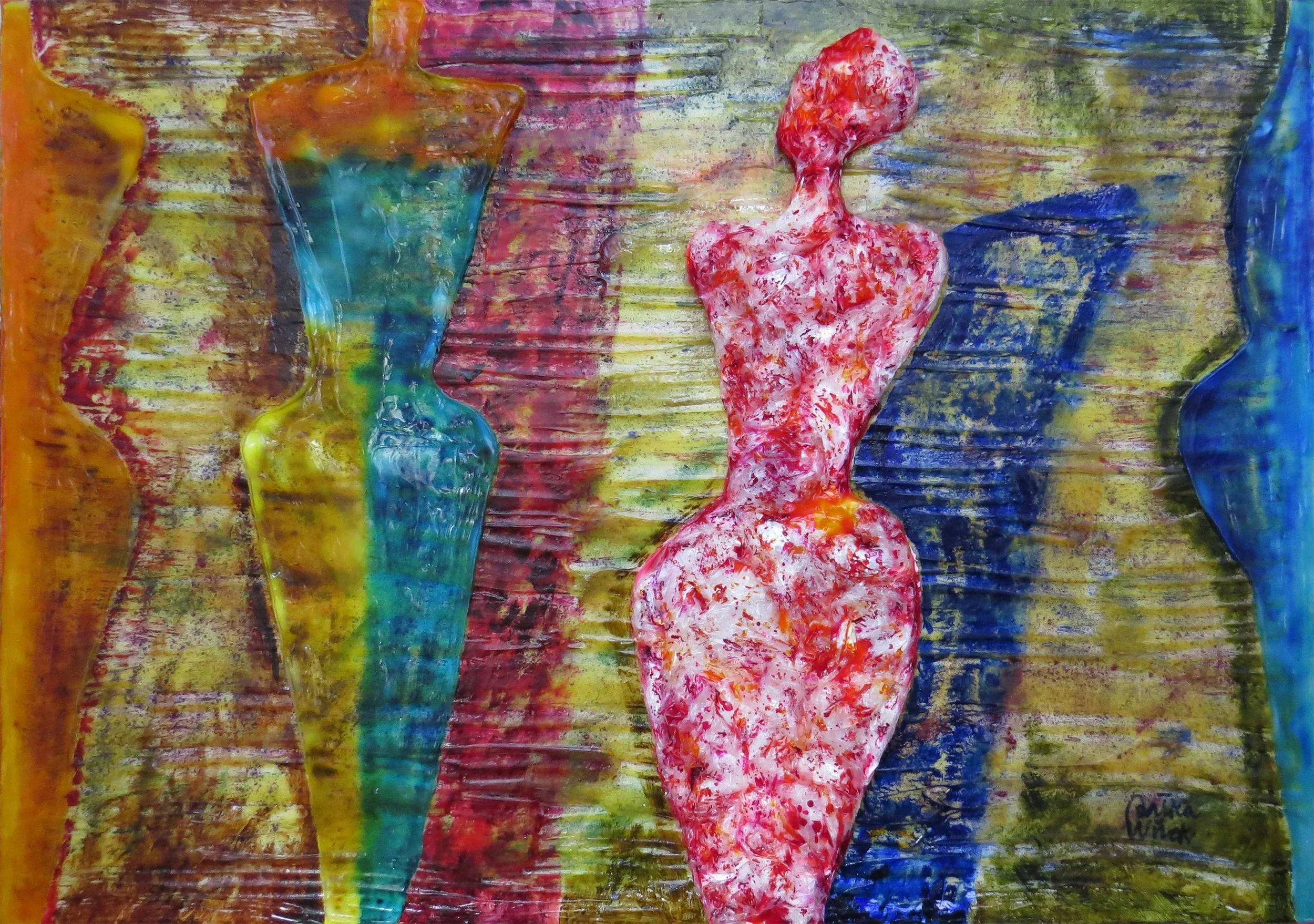 SCREENS, 2025, oil and own tech. on canvas, 140 x 200 cm