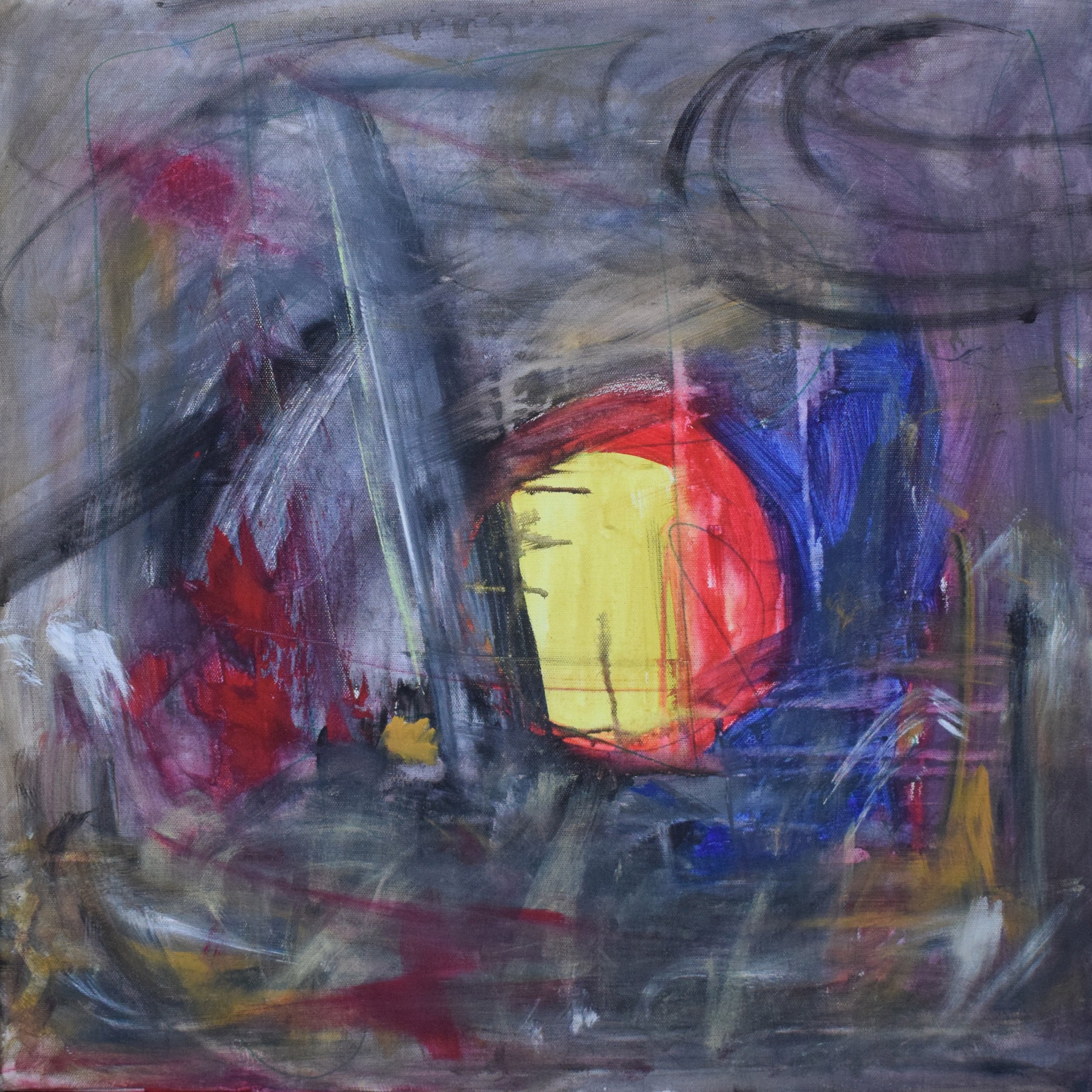 Frammenti di energia 3, 2024, acrylic on canvas, 60 x60 cm