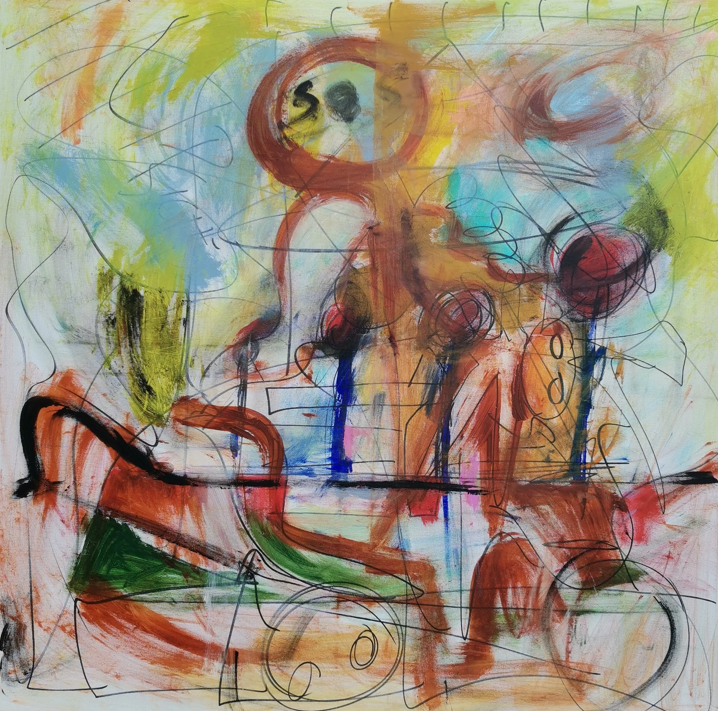 Sos Psiche, 2024, acrylic on canvas, 100 x100 cm