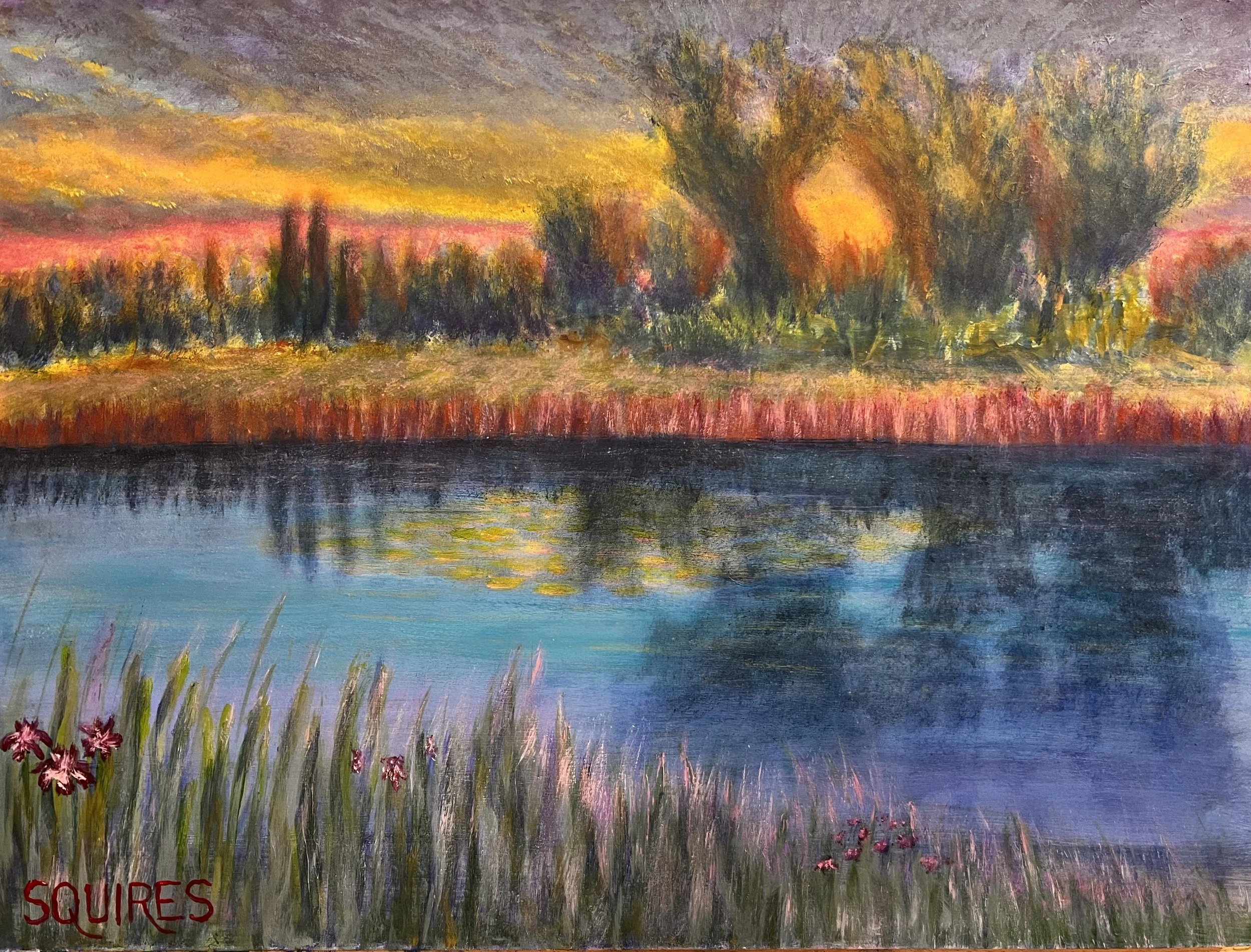 Daybreak at Monet's Garden, 2023. Oil on canvas, 46 x 61 cm.