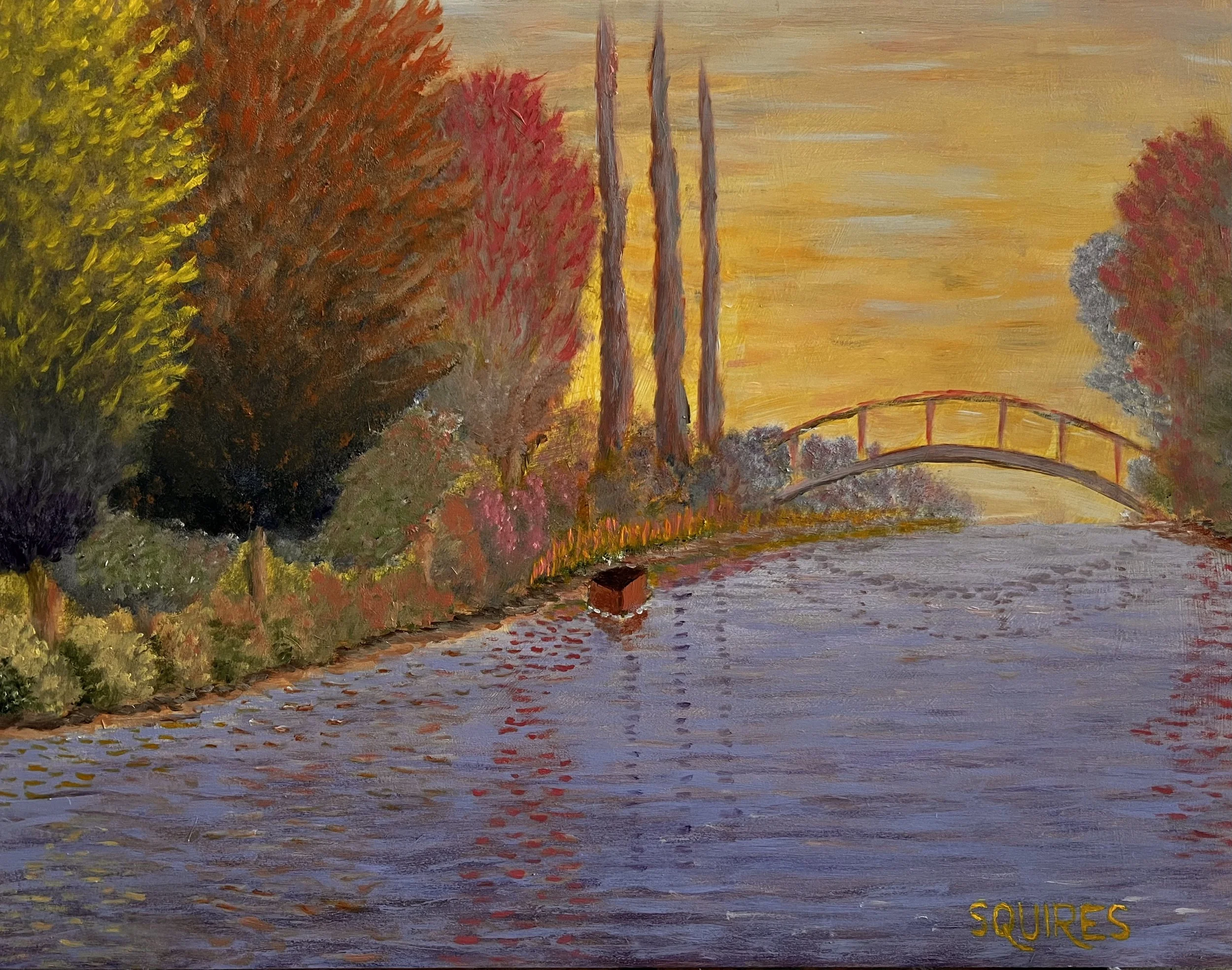 Romantic Riverside, 2024. Acrylic on board, 36 x 46 cm.