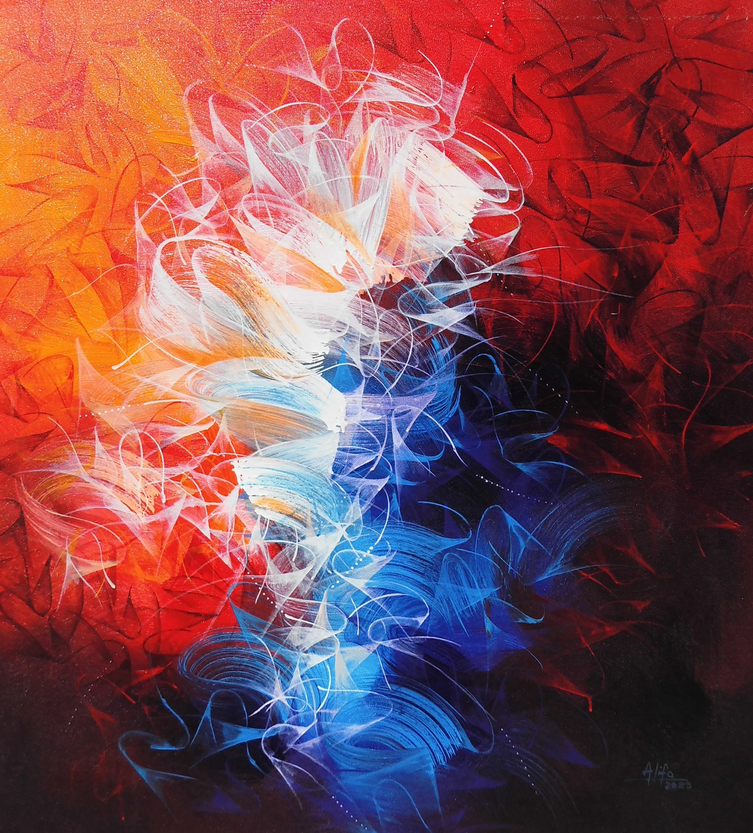 Encyclical Waves No. 12, 2023, Acrylics on Canvas, 116 x 128 cm