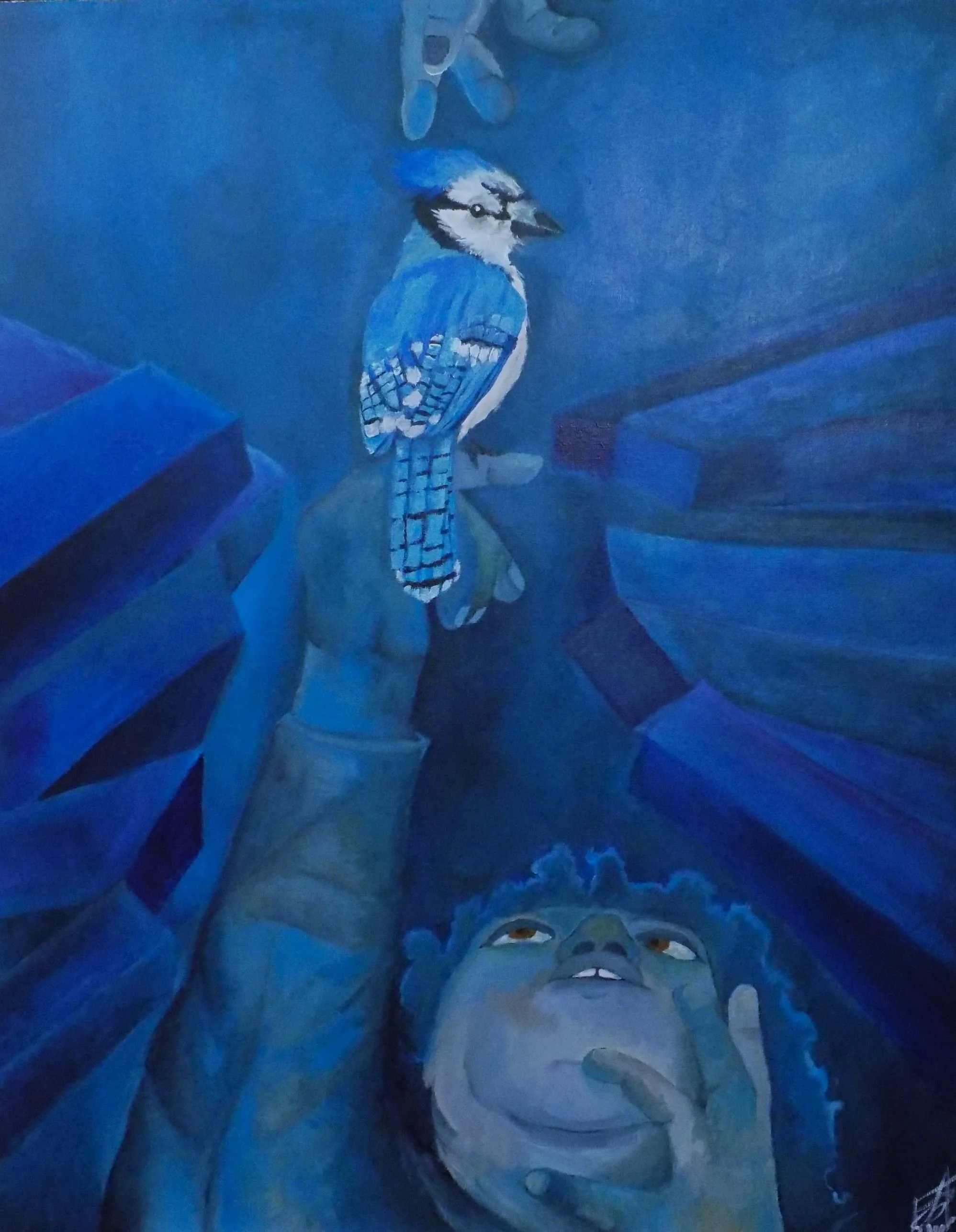 Blue Bird,2025. Acrylic on canvas. 60.96 x 76.2 cm.