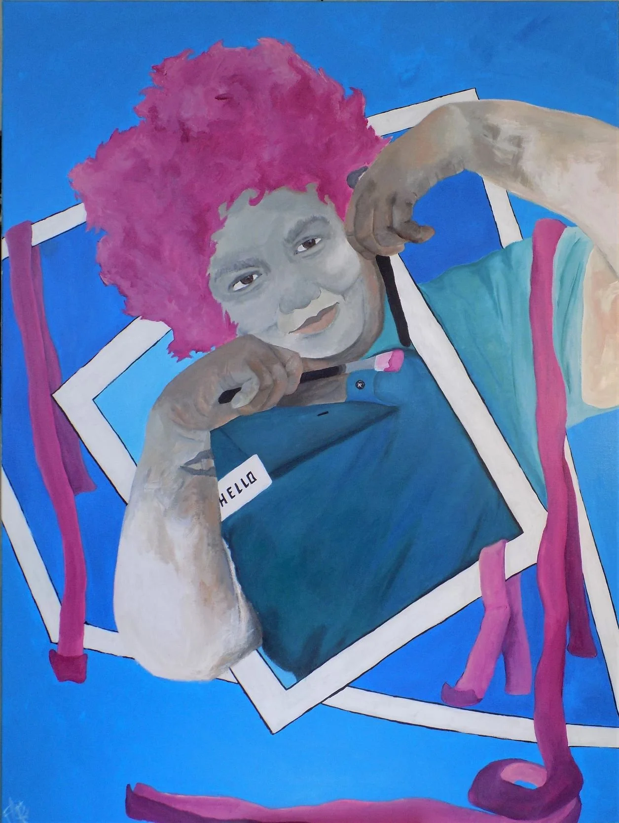 Self(In Ribbons), 2021. Acrylic on canvas. 76.2 x 101.6 cm.