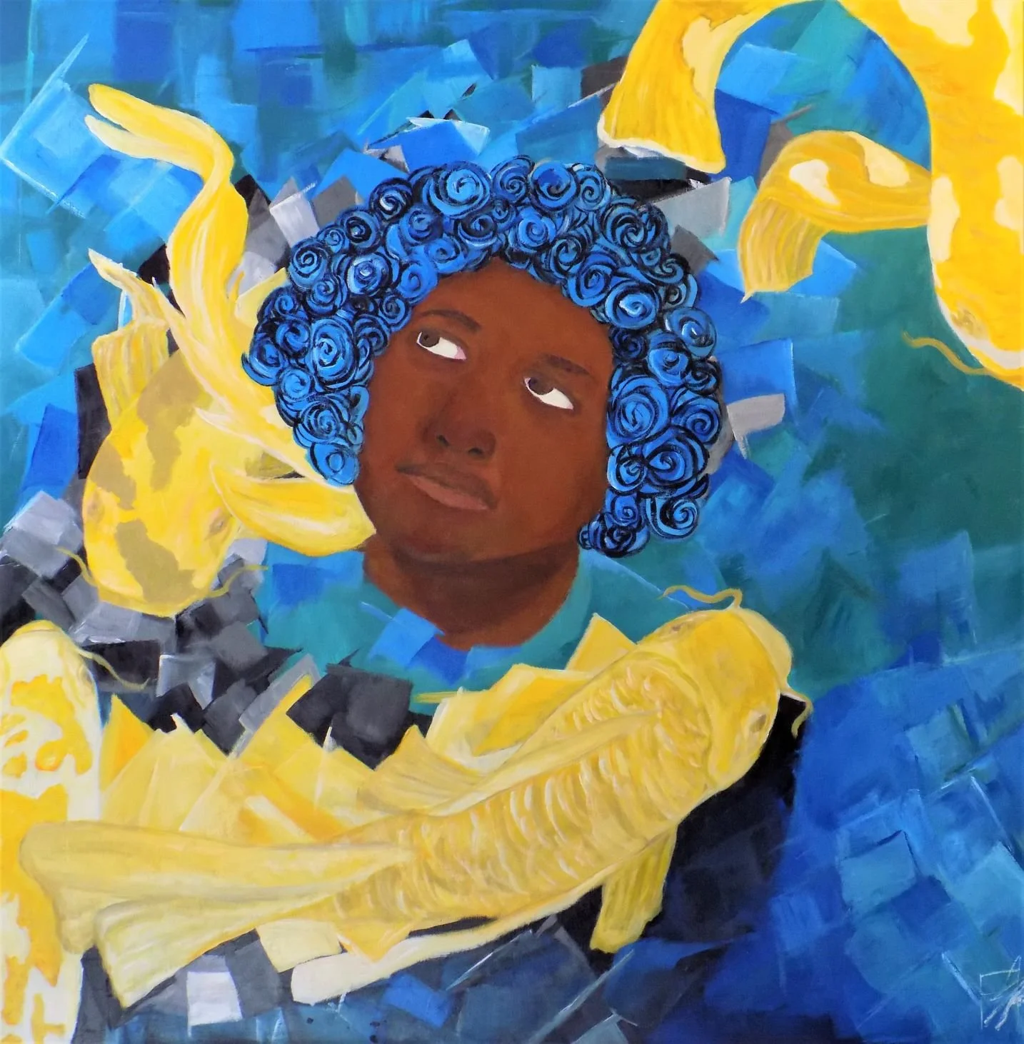 Lost In Thought, 2023. Acrylic on canvas. 76.2 x 76.2 cm.