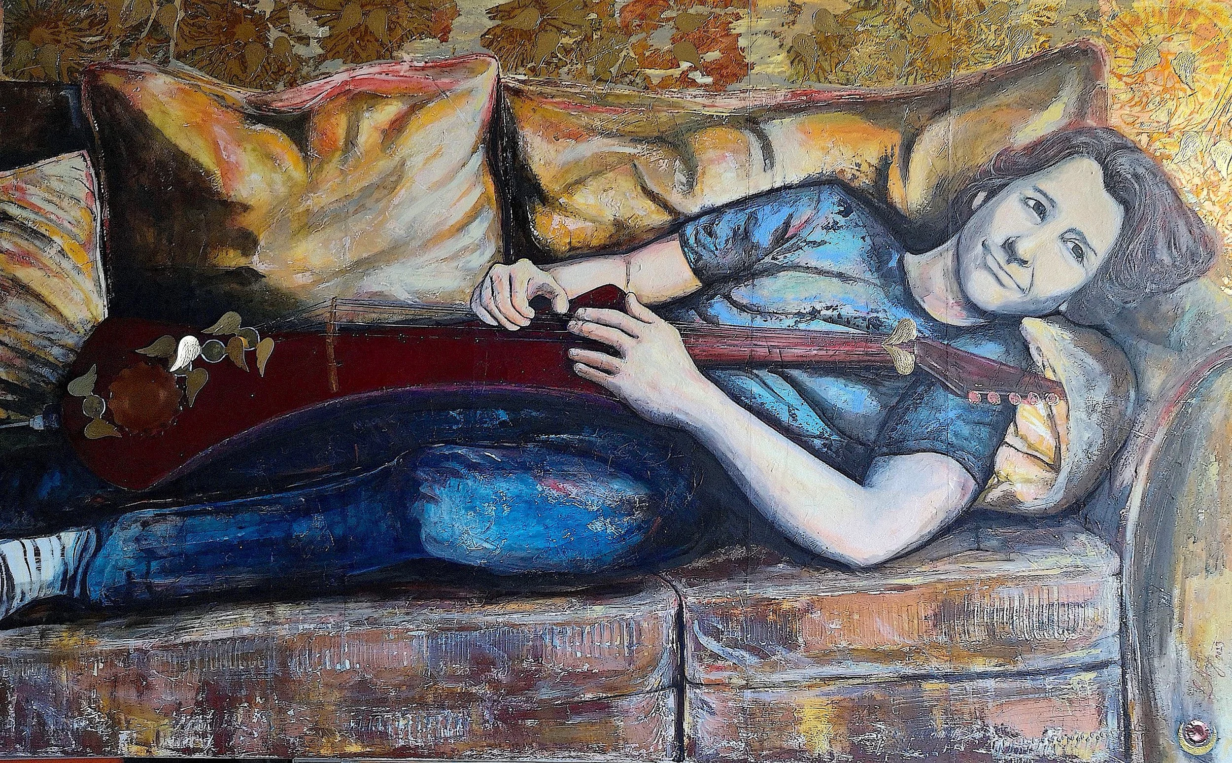 "The Presence of Absence", 2023. Mixed Media Art on a stretched white canvas, 130x80cm (golden ratio).