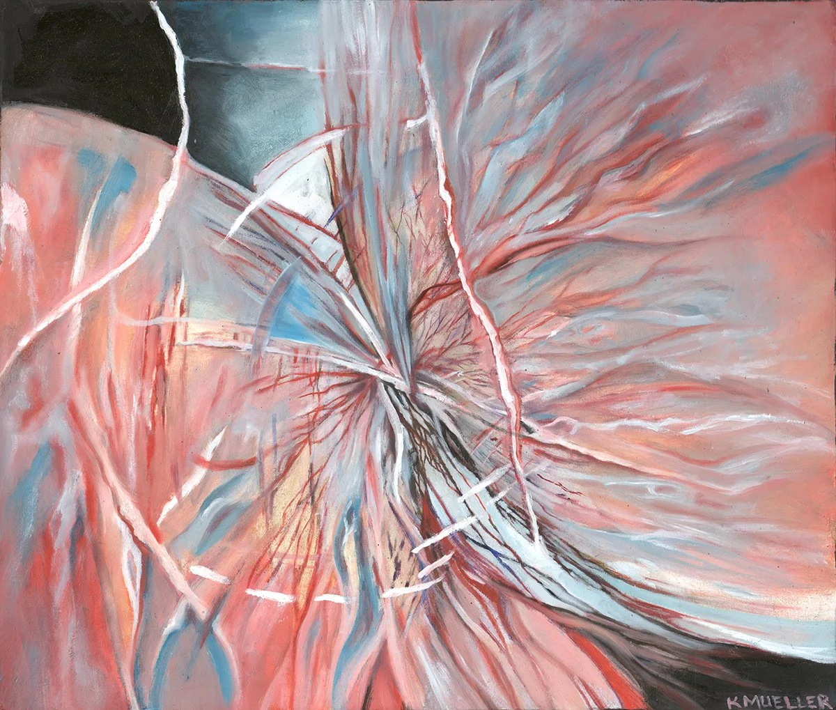 Merge, 2021. Oil on masonite, 59 x 48 cm.