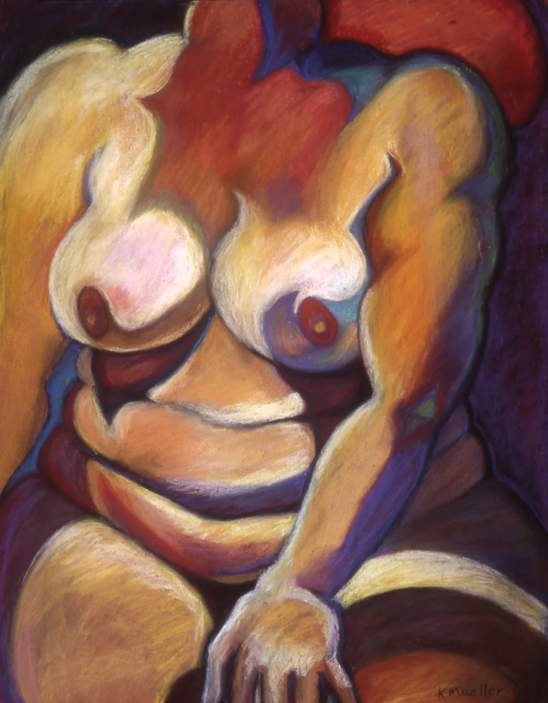 Big Red Nude, 2007. Pastel on paper, 48 x 61 cm.