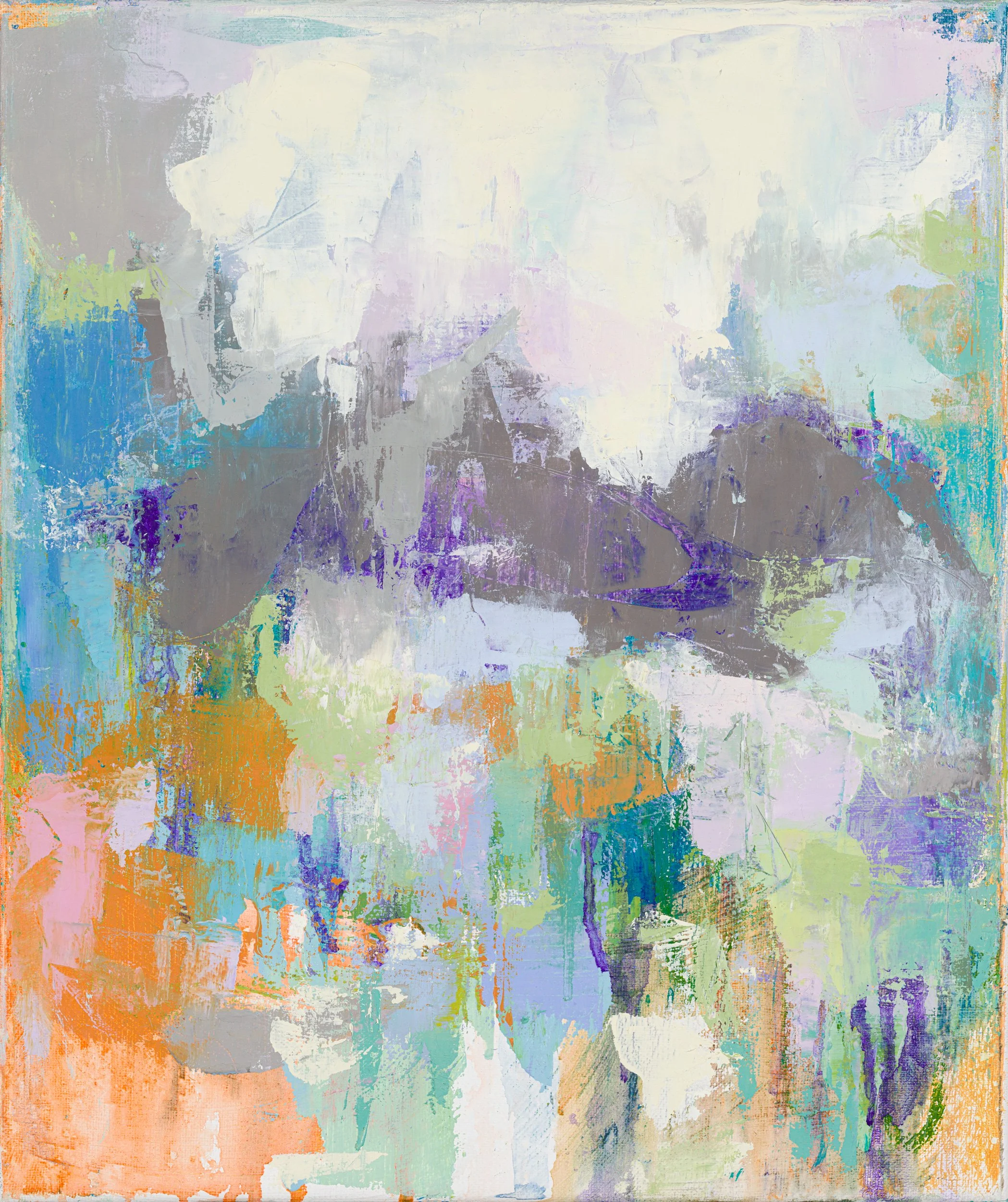 Abstract composition 48, 2021. Mixed media on linen, 25.5 x 30.5cm