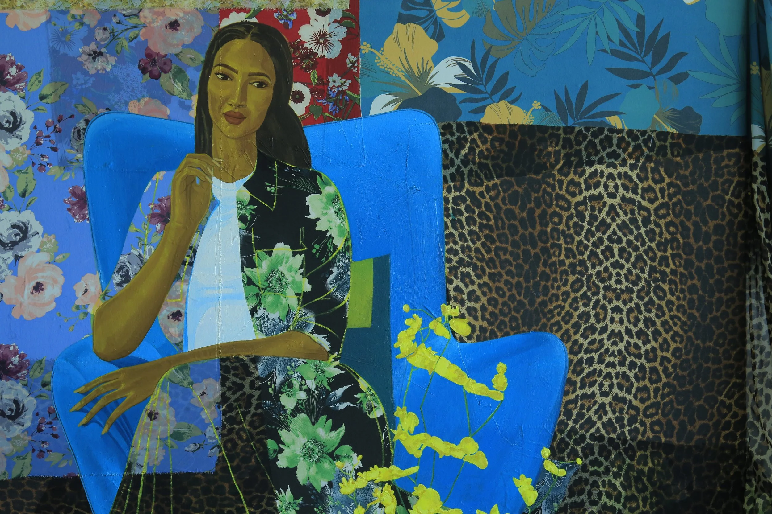 The Melted Canvas #3, 2025, Oil and fabric on canvas, 165cm x 165cm.