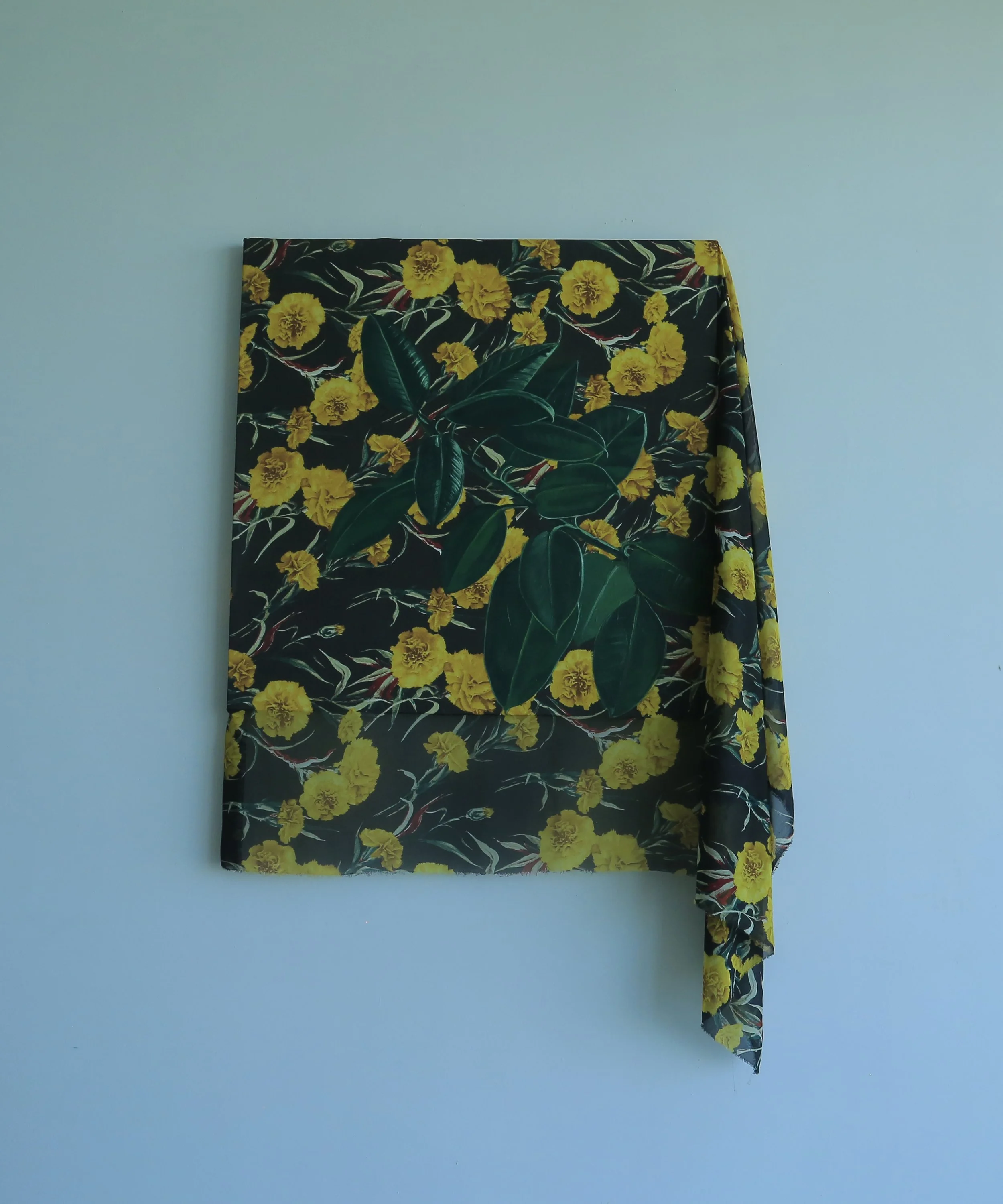 The Melted Canvas #6, 2025, Oil and fabric on canvas, 76cm x 76cm.