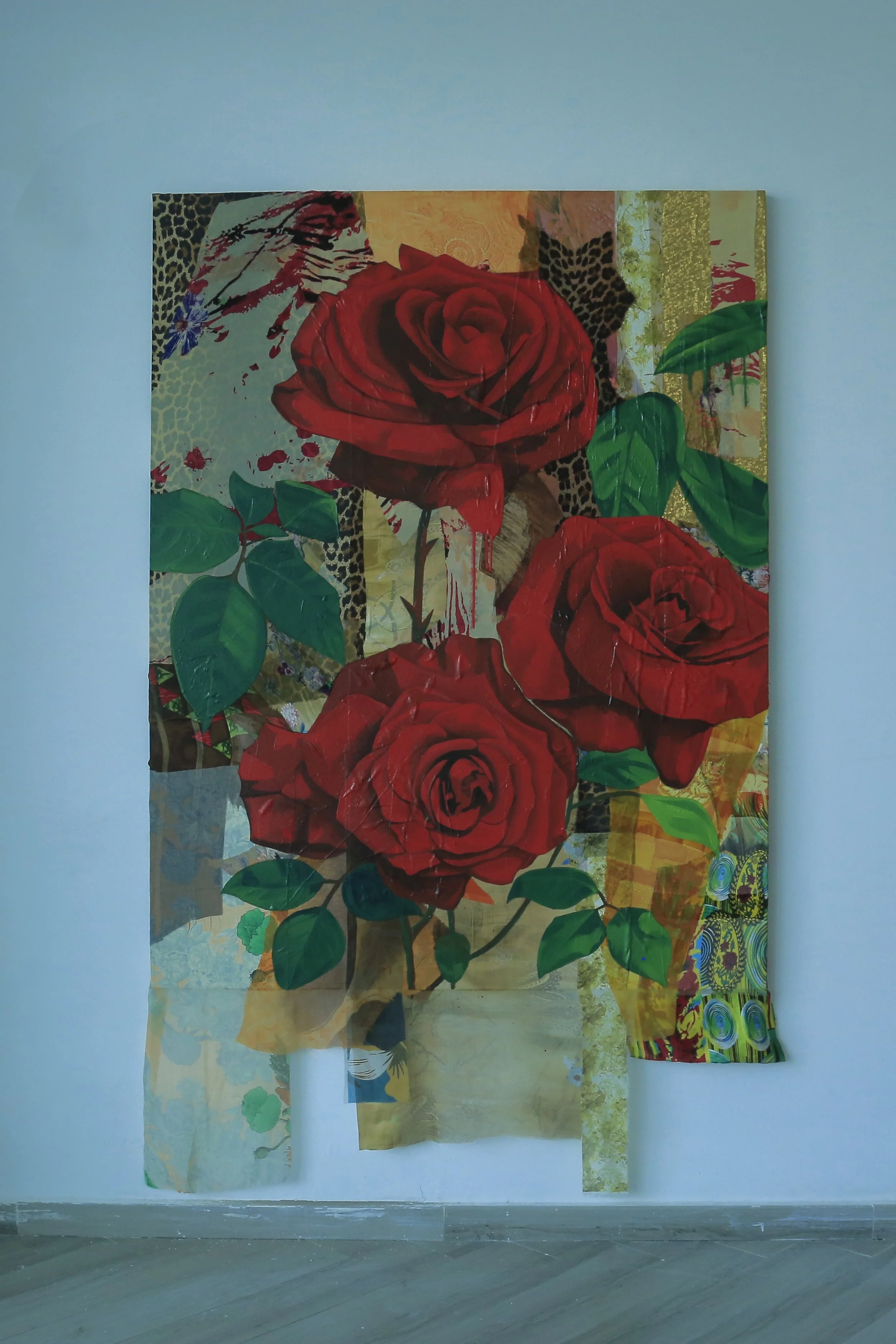 The Melted Canvas #7, 2025, Oil and fabric on canvas, 178cm x 127cm.