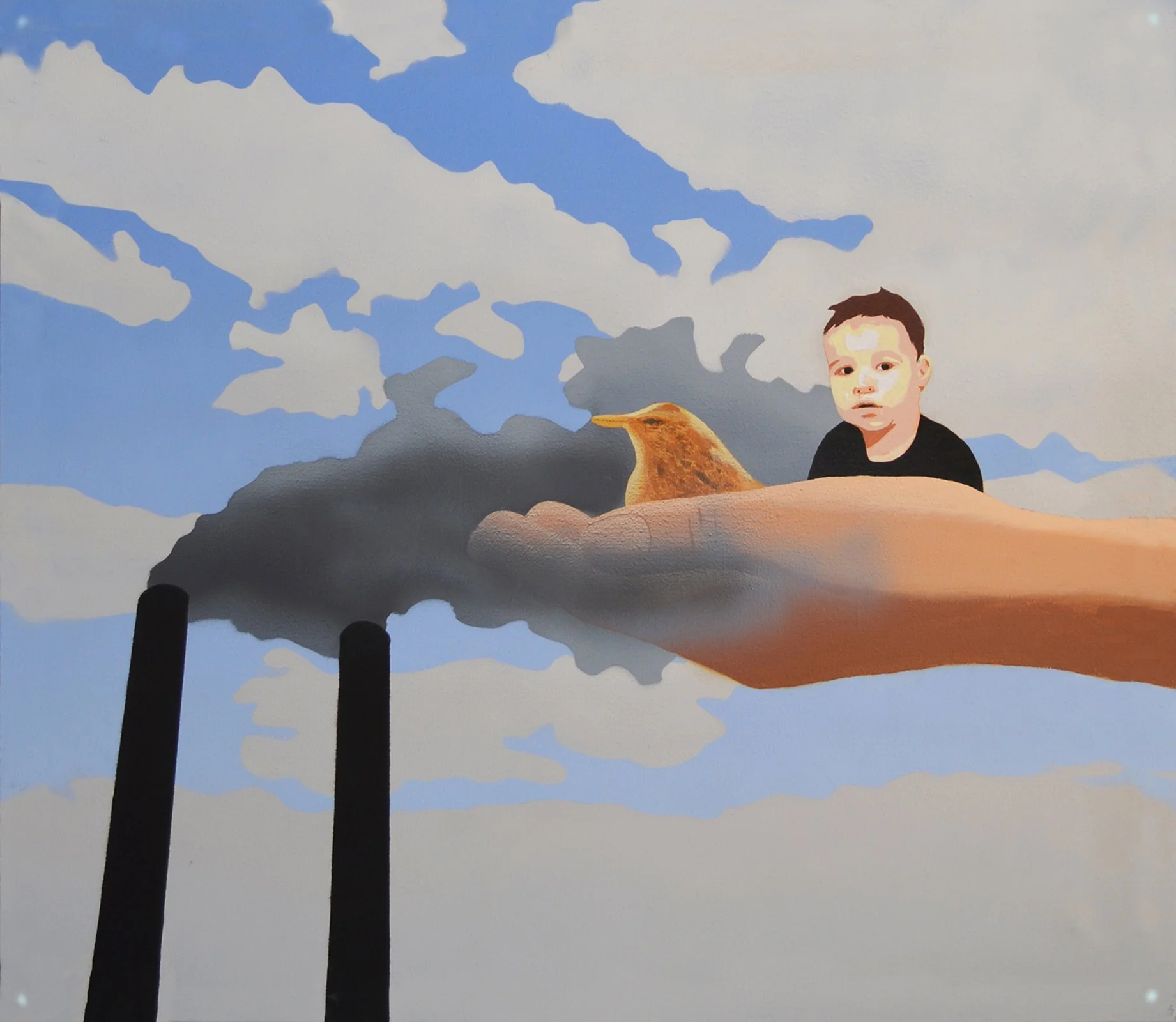 Save the world, 2019, Acrylic on canvas, 90x77cm