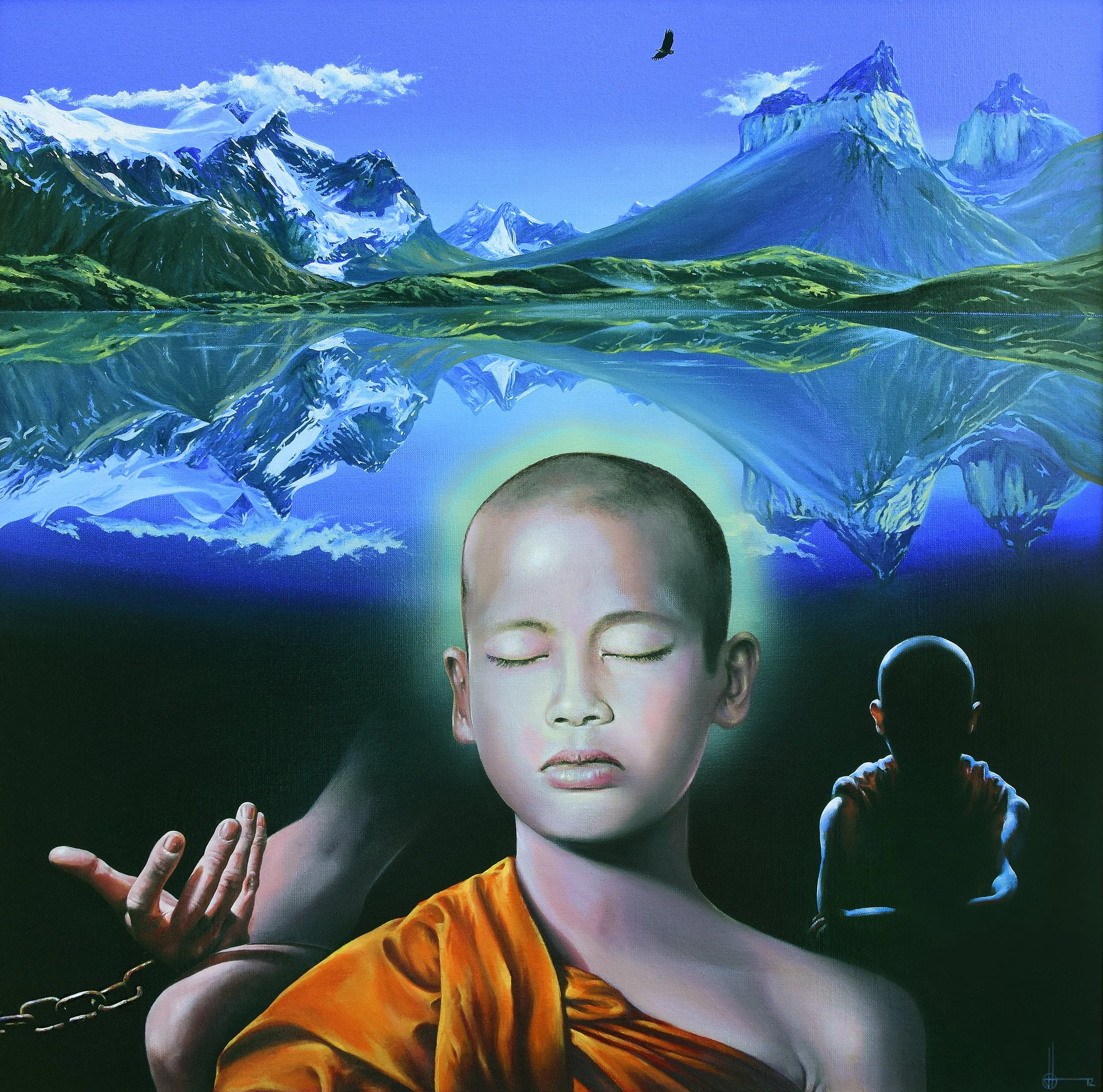 The MEDITATION of the CHELA - Oil on Canvas - 80x80cm - 2012