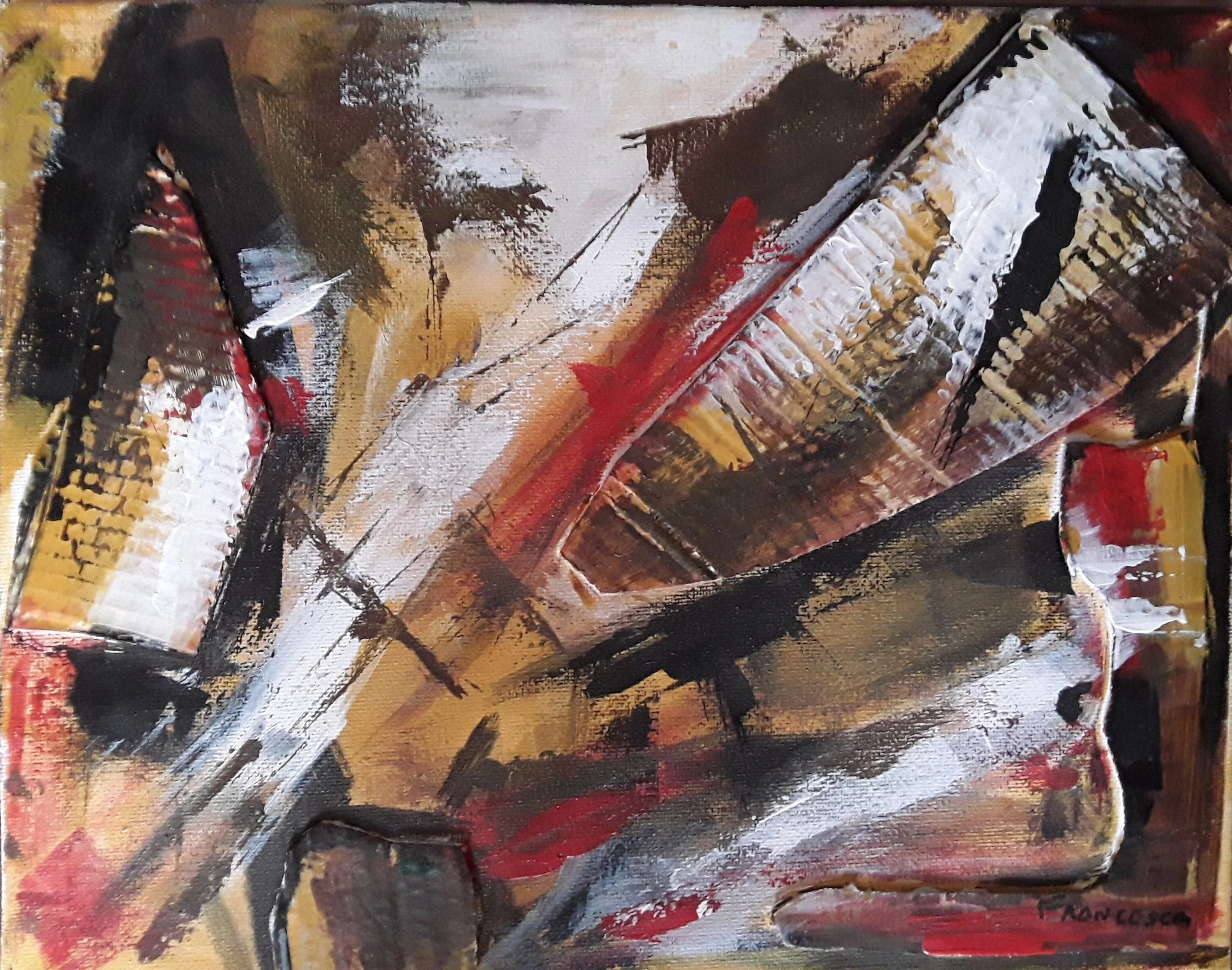 Breaking Walls acrylic on canvas 14x30cm 2022 Awarded International Prize The New Great Masters in New York