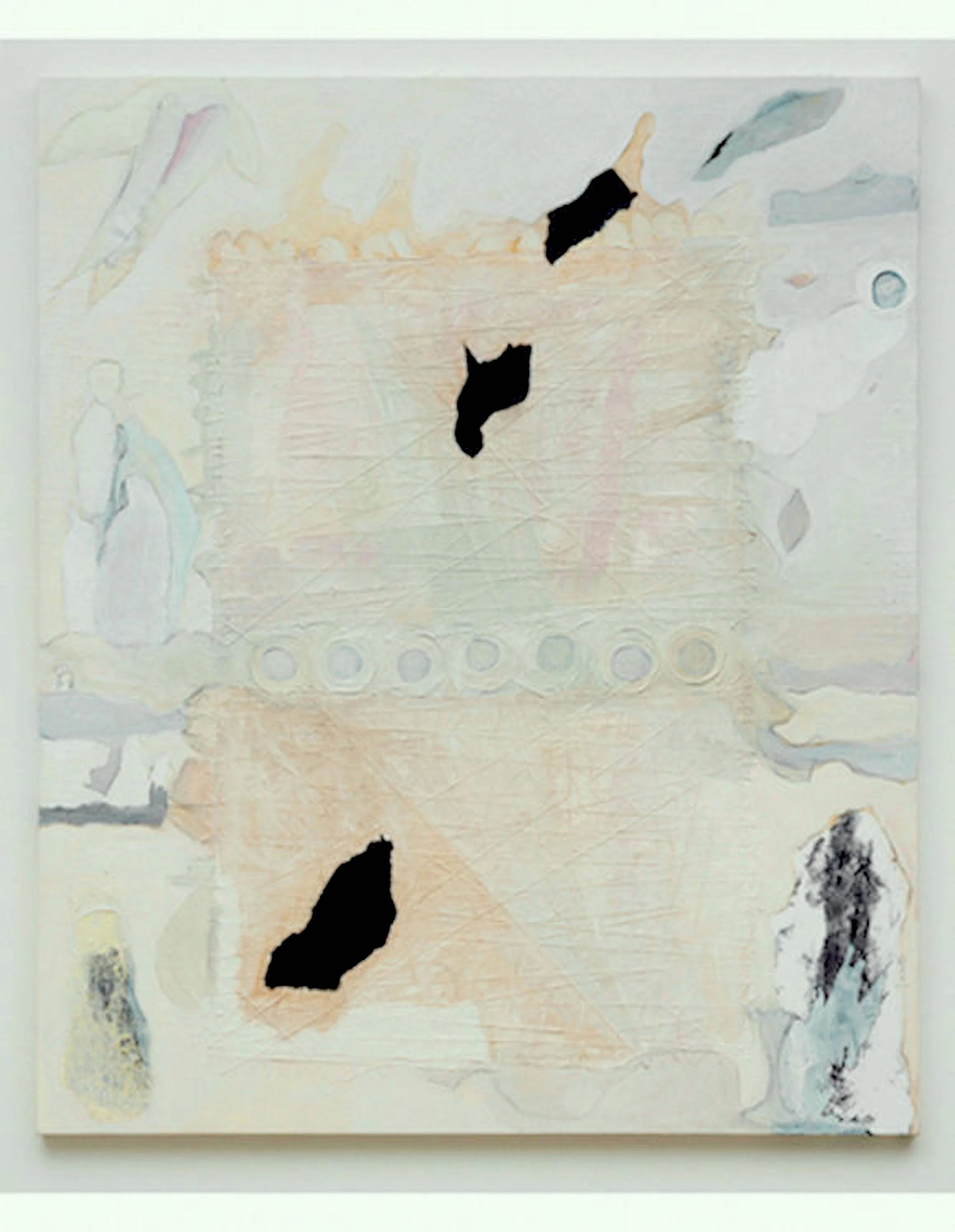 FALLEN, 2017,  mixed media, collage, oil on canvas,  182.9 cm x152.4 cm