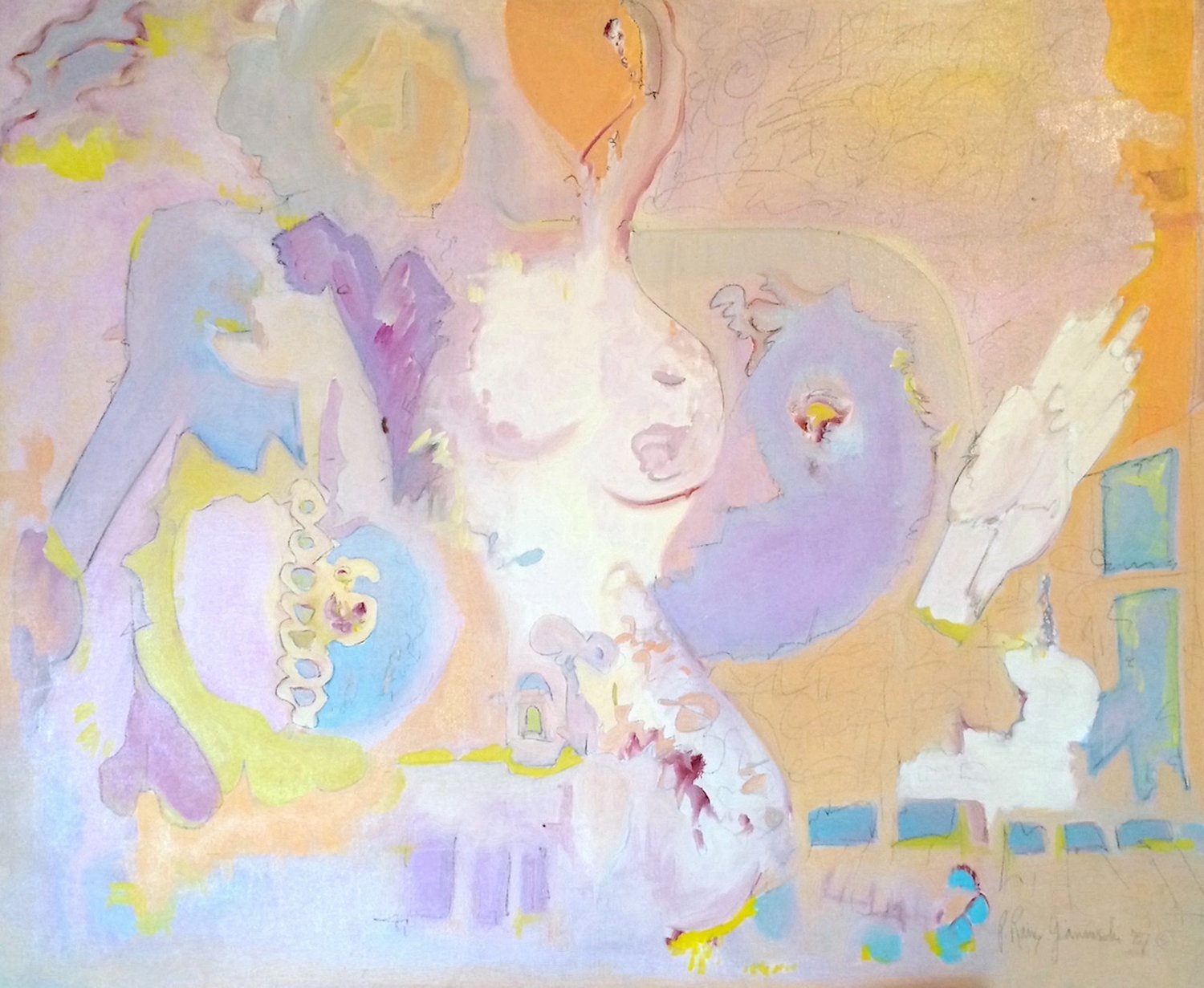 RAIN GONE WILD, 1987, oil on canvas, 91.4 cm × 121.9 cm."