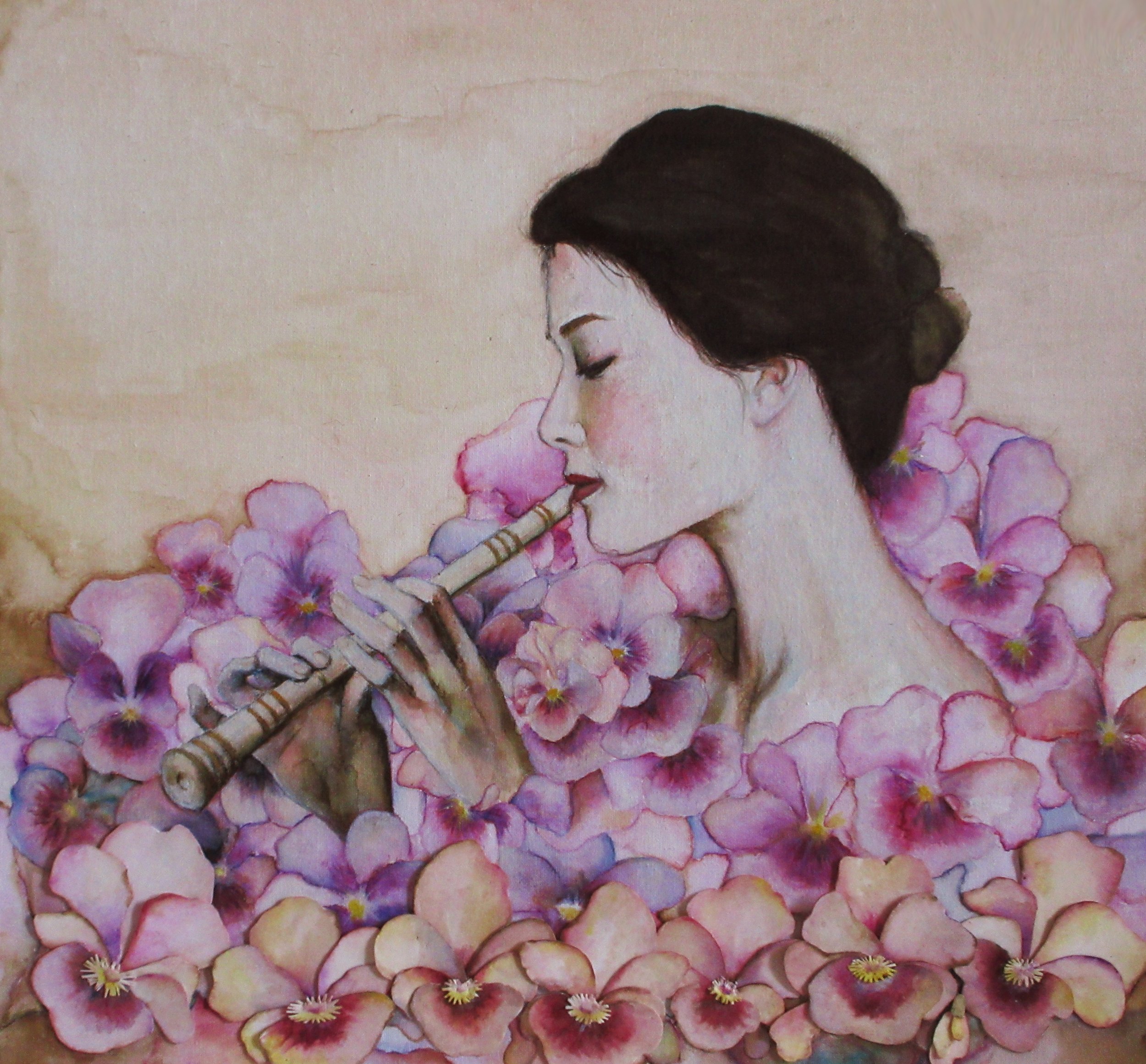 Remembrance  2025  Watercolor, Pencil on Canvas 30 x 30 cm